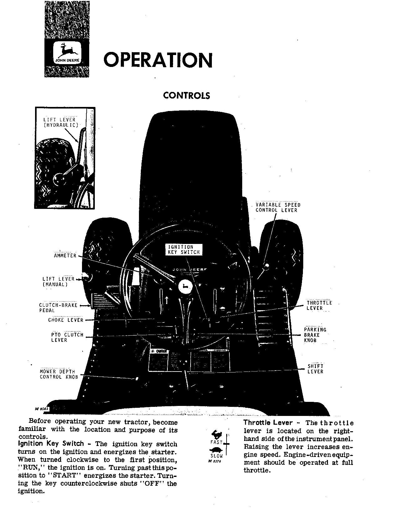 JOHN DEERE 110 112 112H 110H TRACTOR OPERATORS MANUAL ser. 160001-161771