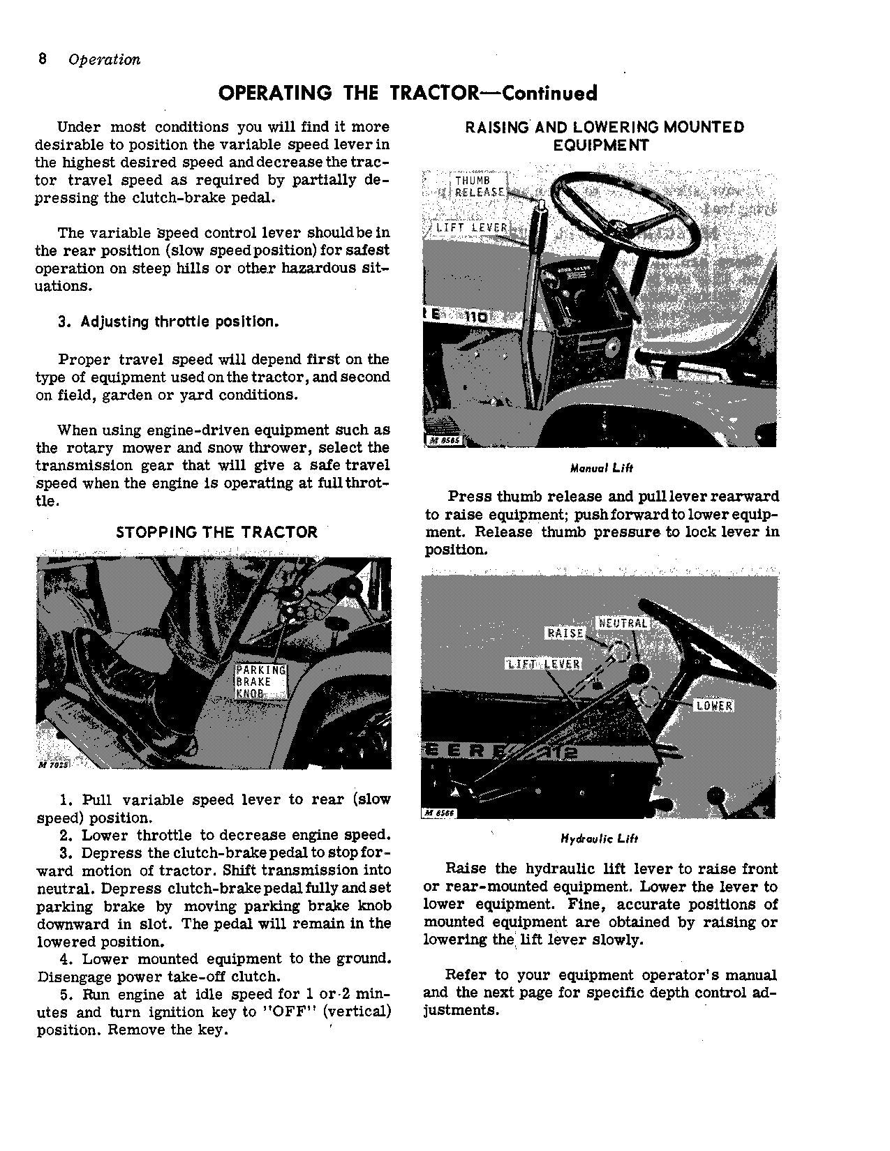 JOHN DEERE 110 112 112H 110H TRACTOR OPERATORS MANUAL ser. 160001-161771