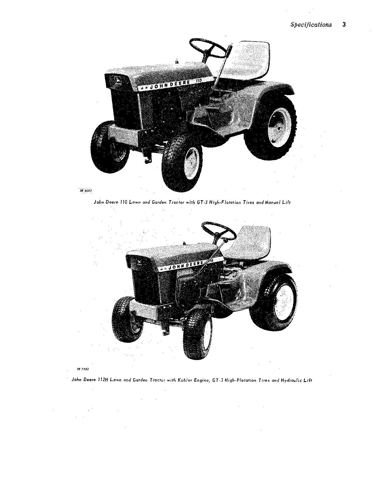 JOHN DEERE 110 112 112H 110H TRACTOR OPERATORS MANUAL SER 161772 - 185000