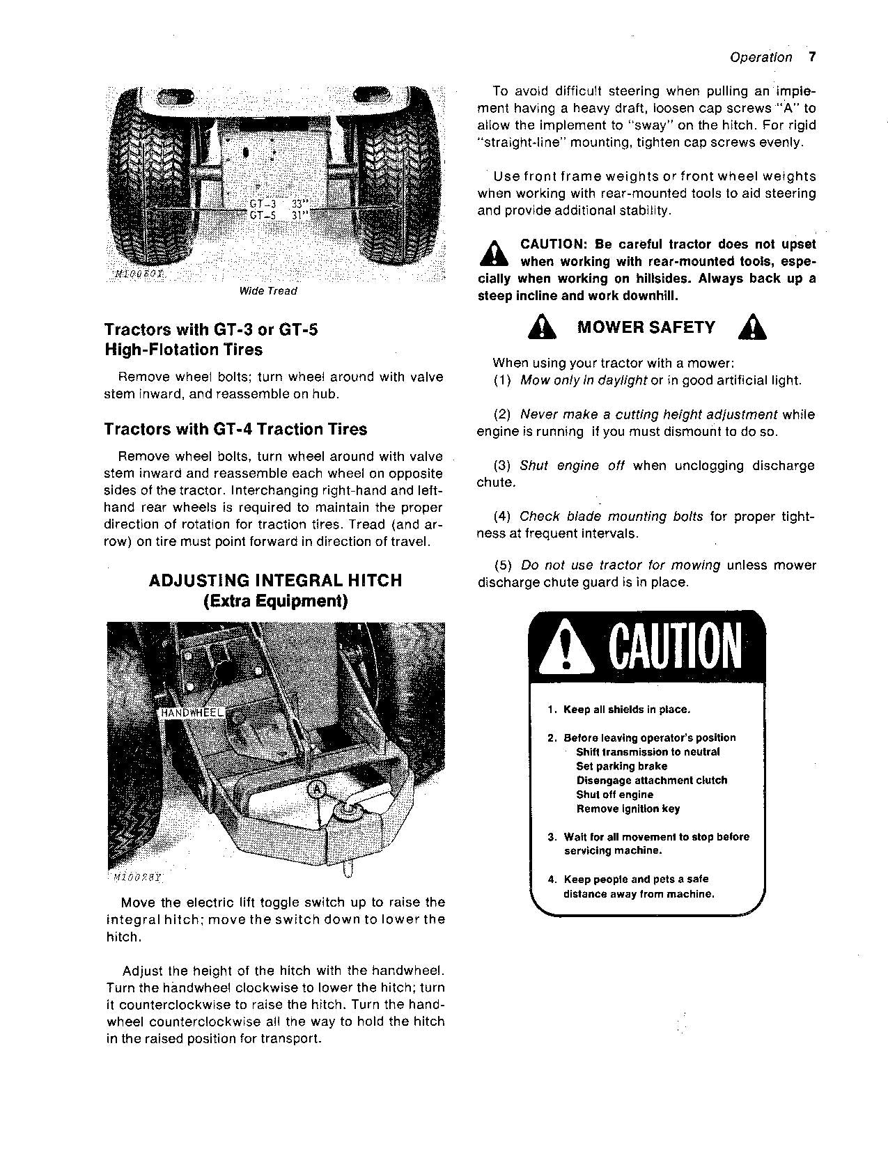 MANUEL D'UTILISATION DU TRACTEUR JOHN DEERE 112 ser.260001-300000