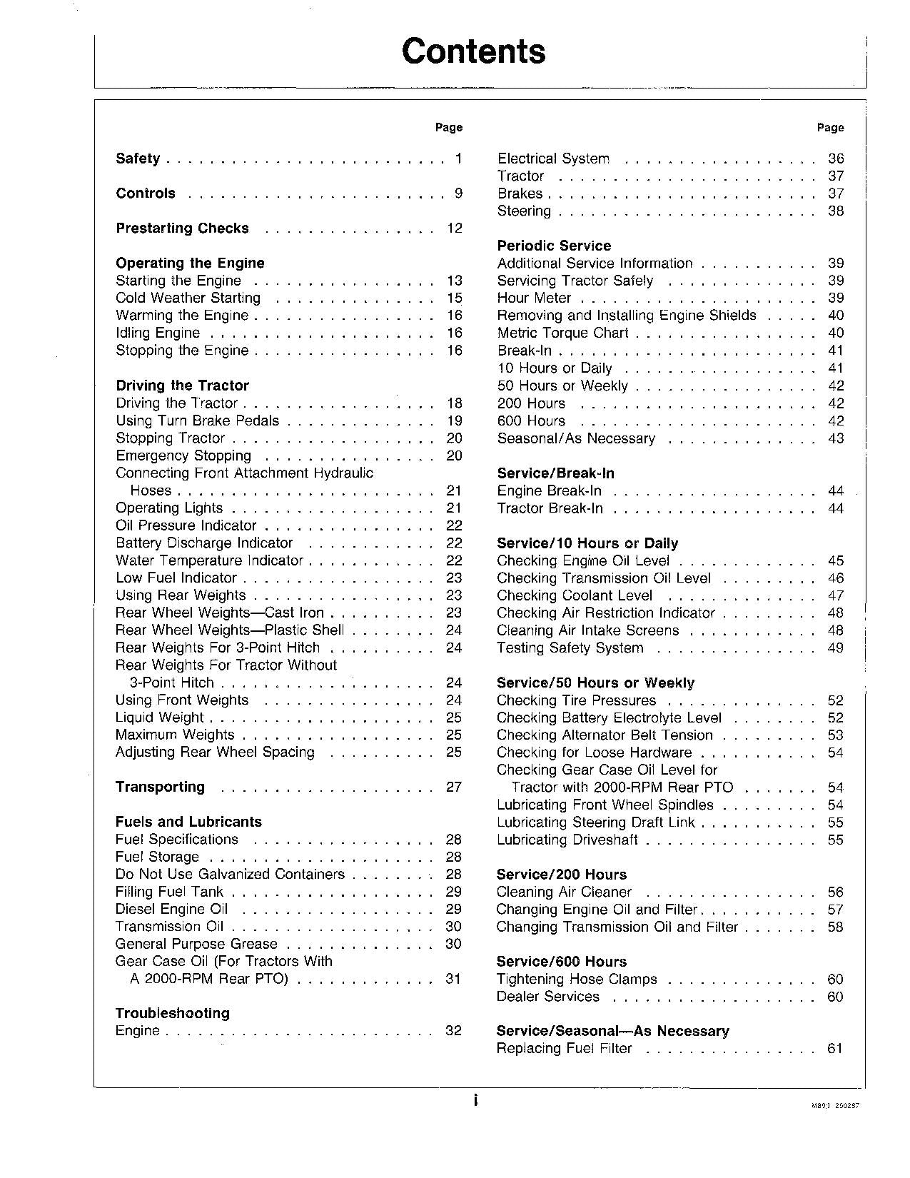 JOHN DEERE 332 TRACTOR OPERATORS MANUAL 420001-475000