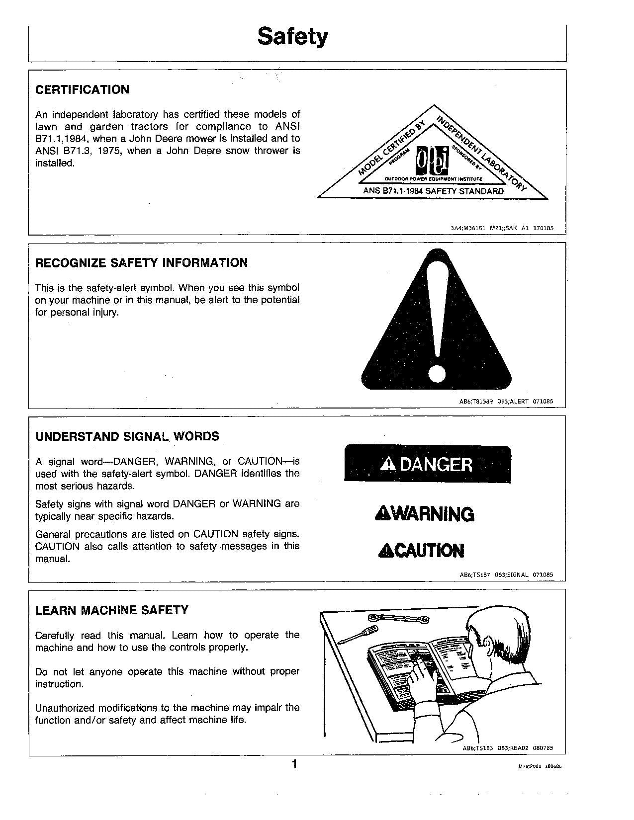 JOHN DEERE 316 318 420 TRACTOR OPERATORS MANUAL 420001-475000