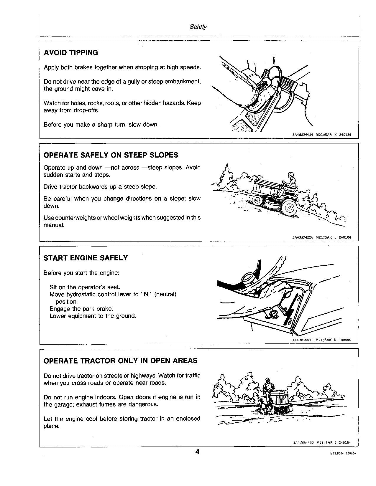 JOHN DEERE 316 318 420 TRACTOR OPERATORS MANUAL 420001-475000