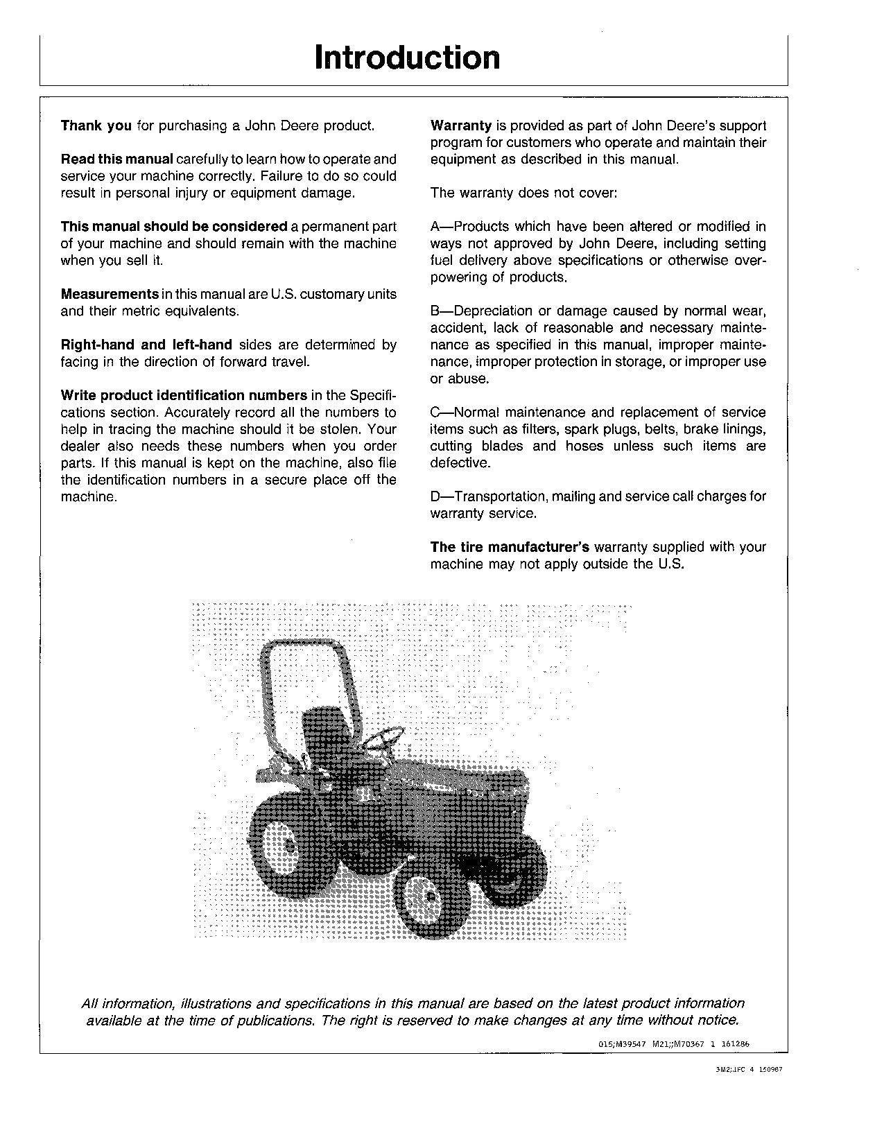 JOHN DEERE 655 755 855 TRACTOR OPERATORS MANUAL  475001-615000