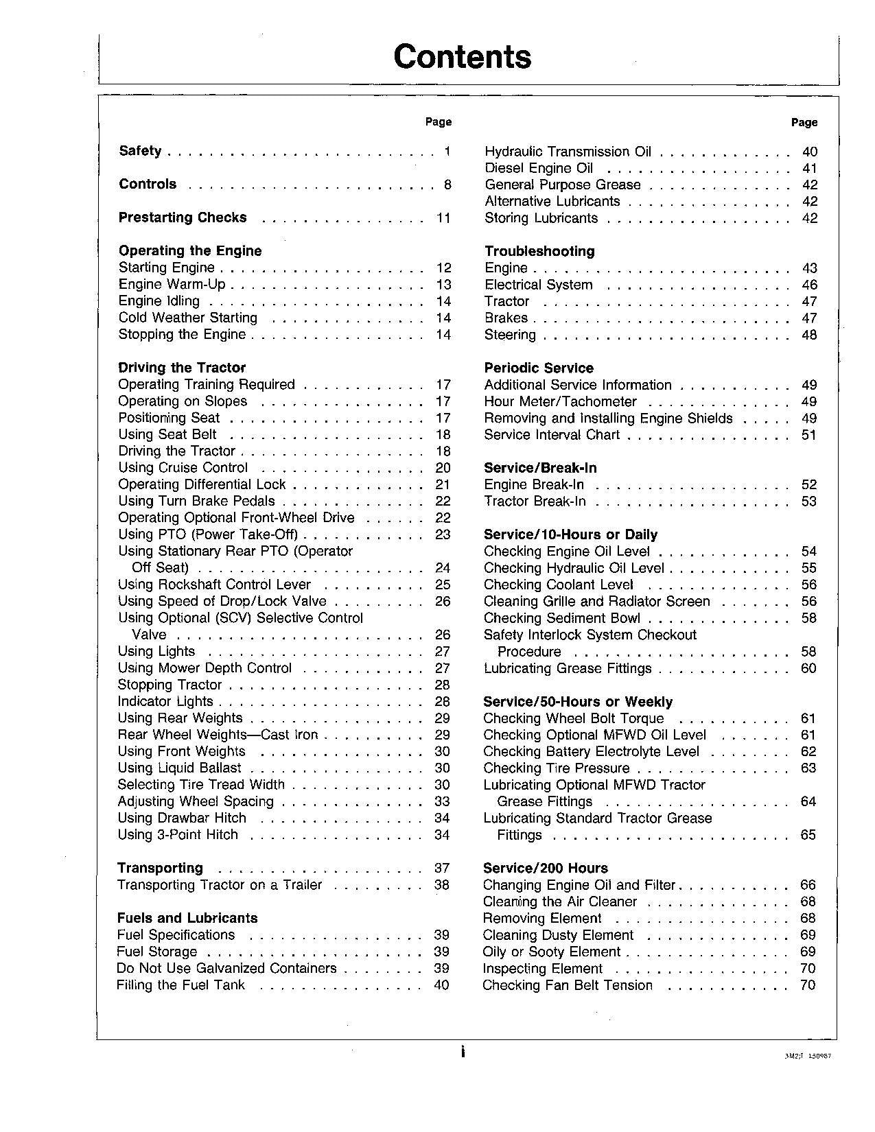 JOHN DEERE 655 755 855 TRACTOR OPERATORS MANUAL  475001-615000