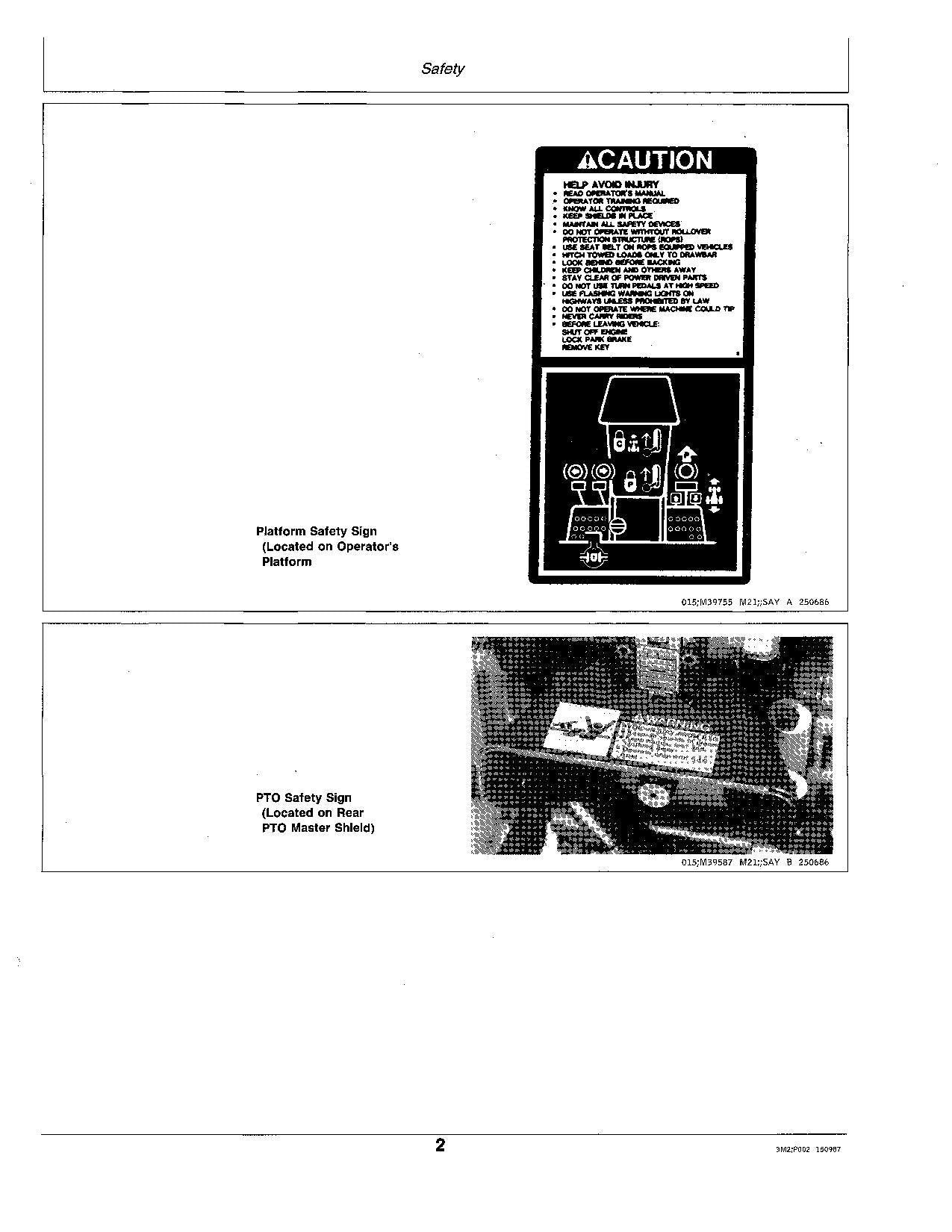 MANUEL D'UTILISATION DU TRACTEUR JOHN DEERE 655 755 855 475001-615000