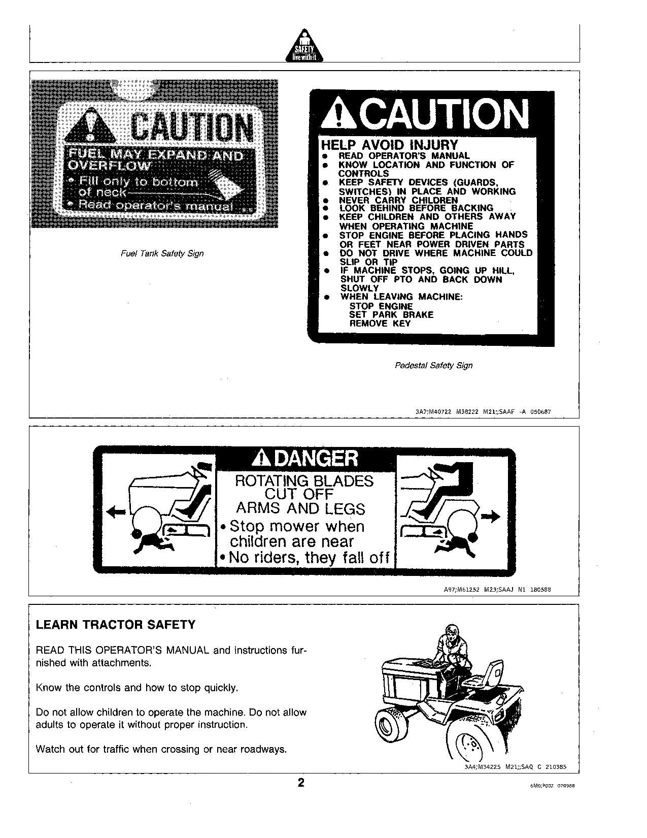 MANUEL D'UTILISATION DU TRACTEUR JOHN DEERE 322 475001-