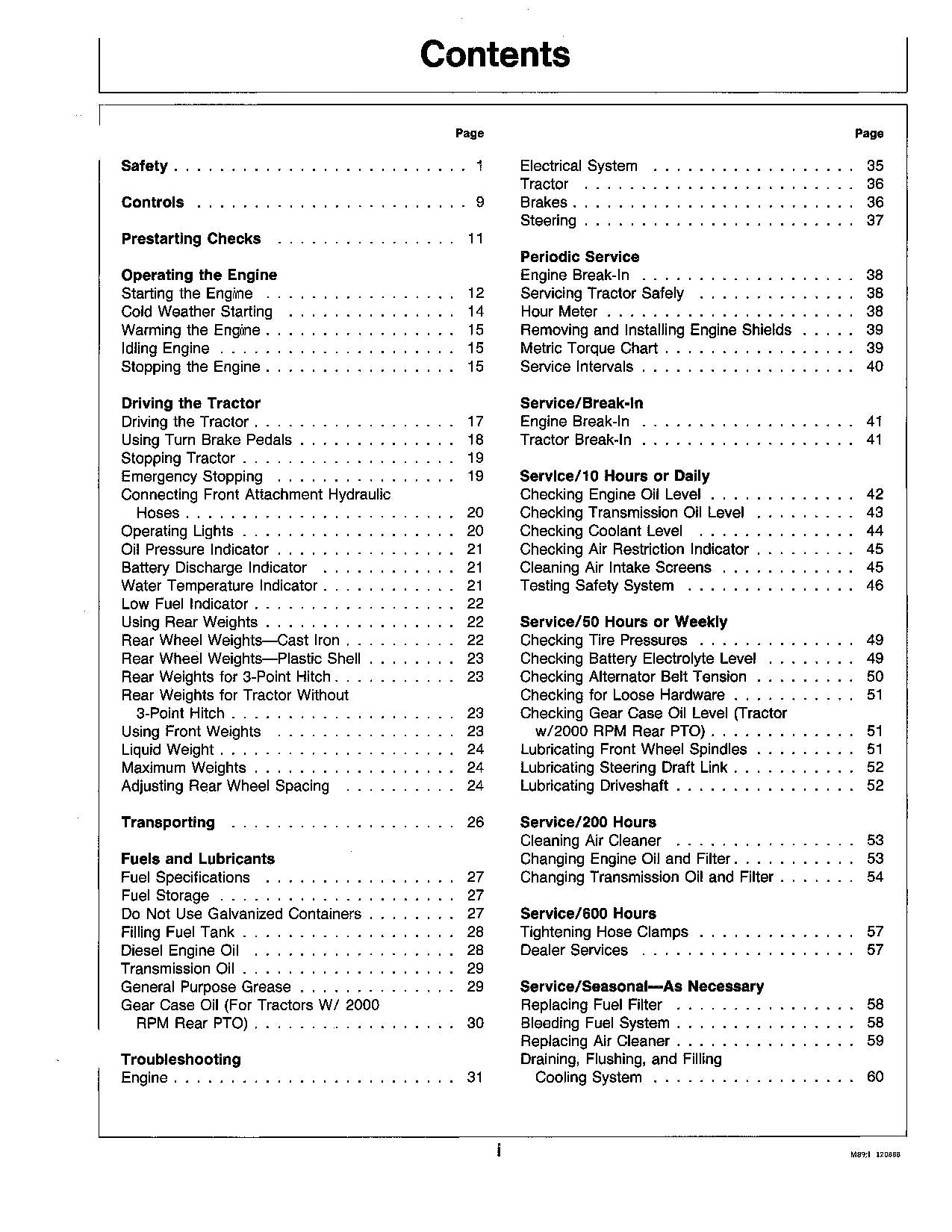 JOHN DEERE 332 TRACTOR OPERATORS MANUAL SER 475001-