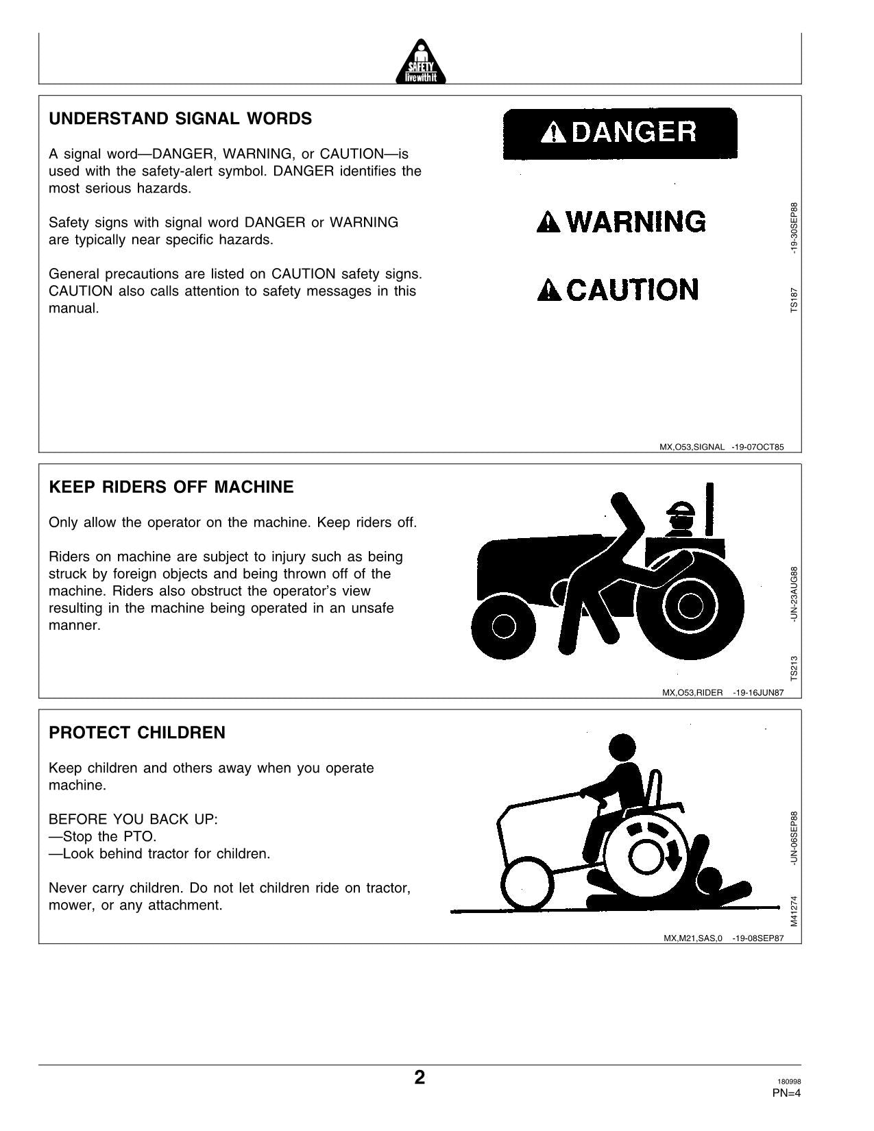 JOHN DEERE STX30 STX38 TRACTOR OPERATORS MANUAL