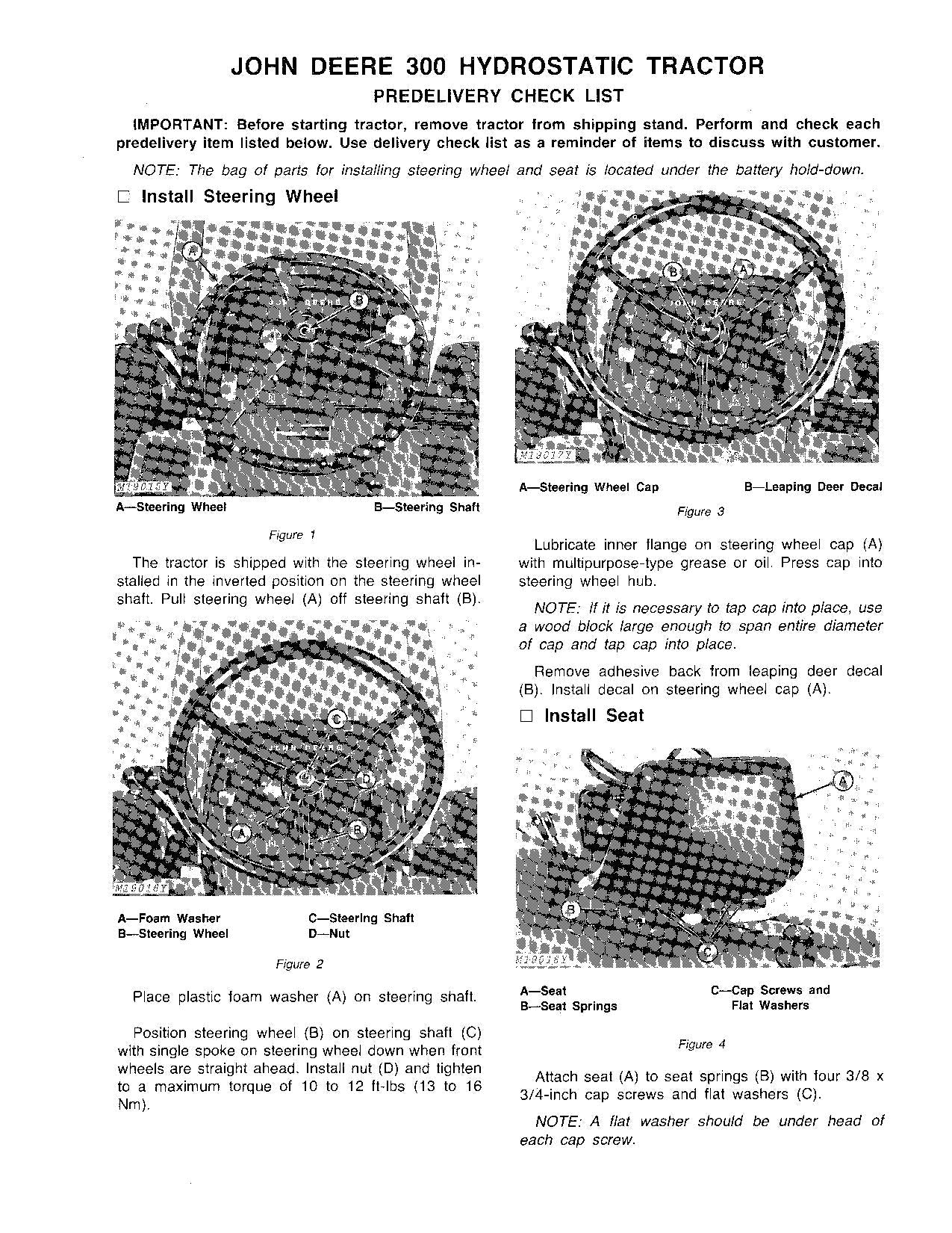 JOHN DEERE 300 TRACTOR OPERATORS MANUAL SER 055001-070000