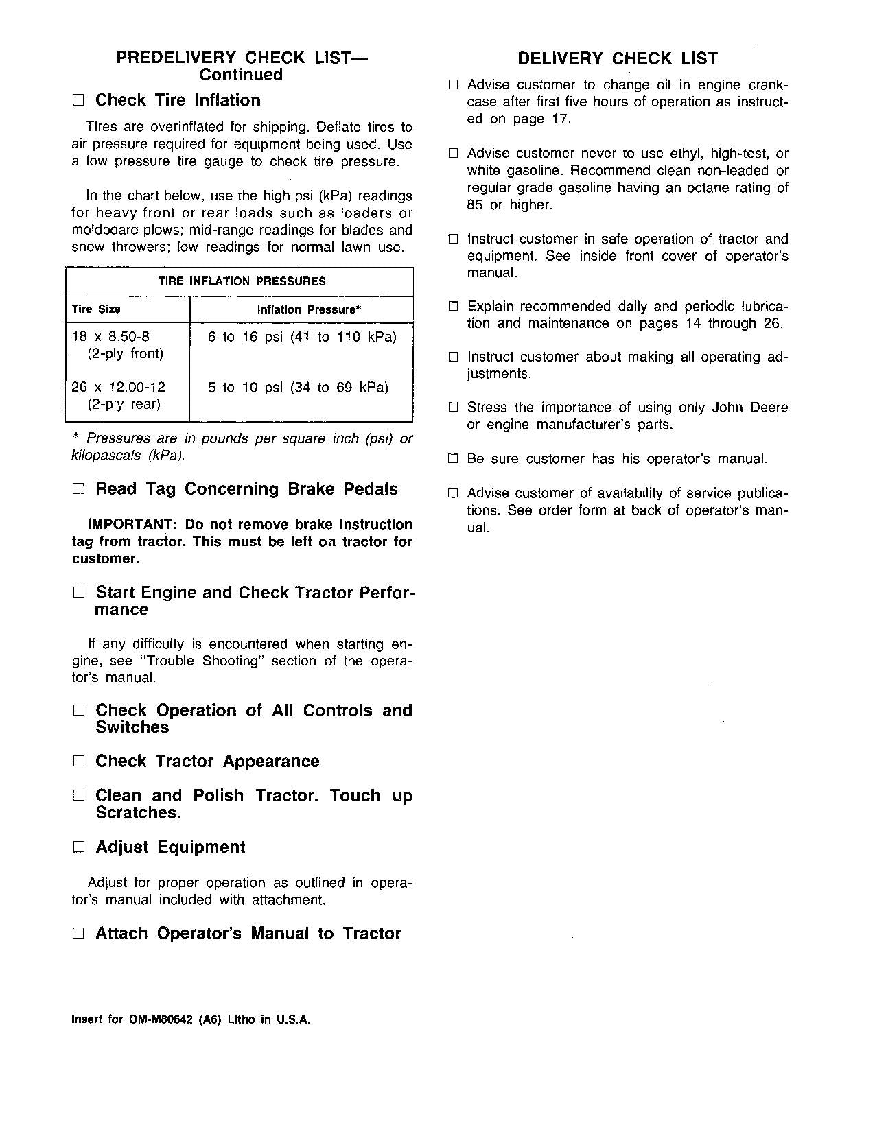 JOHN DEERE 400 TRACTOR OPERATORS MANUAL SER 055001-