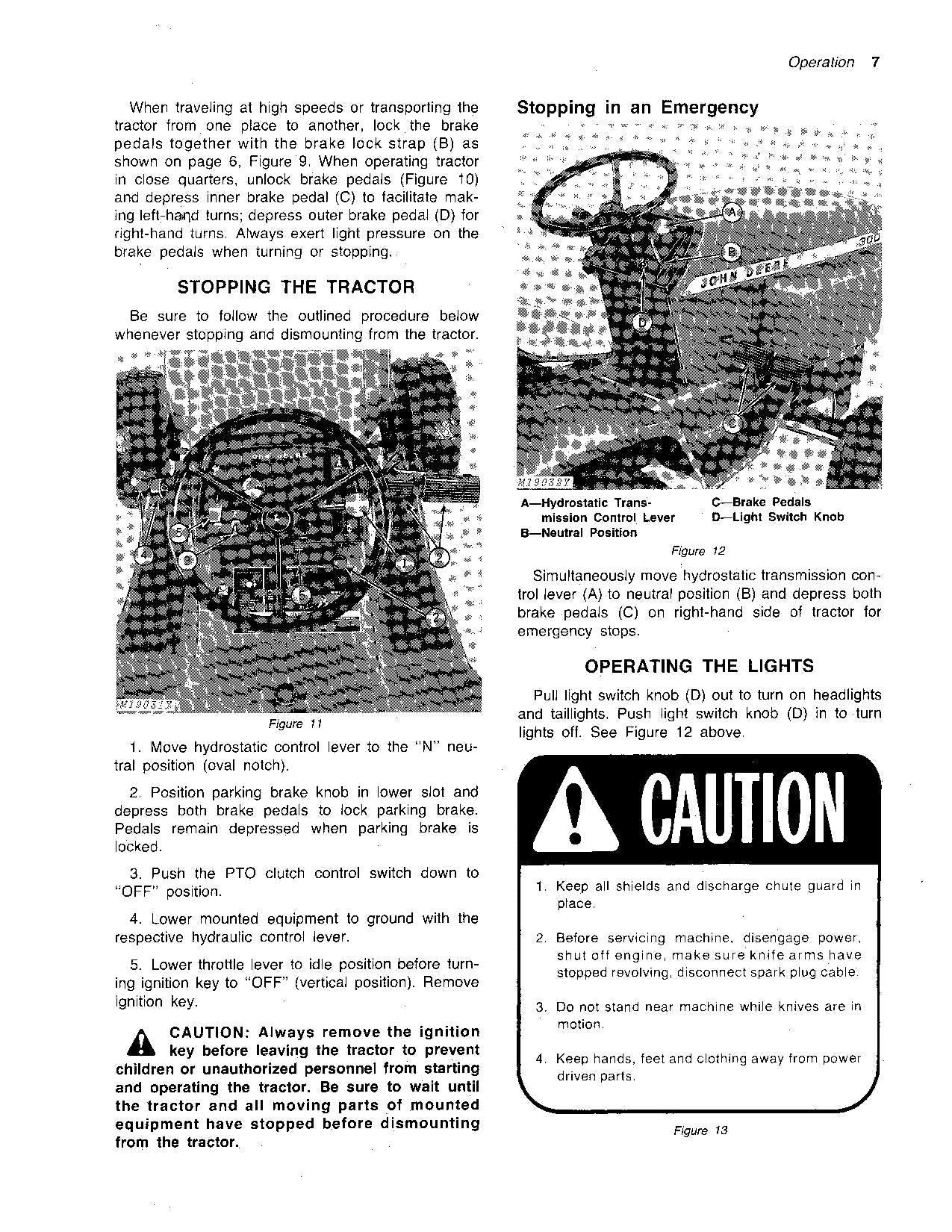 JOHN DEERE 300 TRACTOR OPERATORS MANUAL SER 70001-