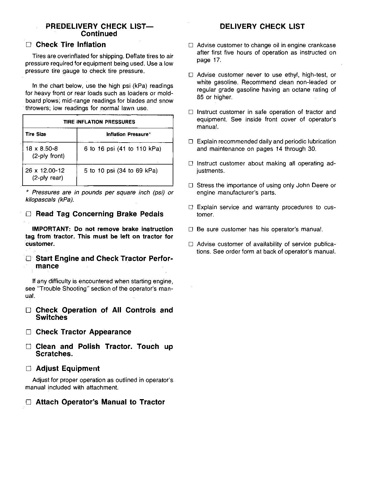 JOHN DEERE 400 TRACTOR OPERATORS MANUAL SER  70001 - 95000