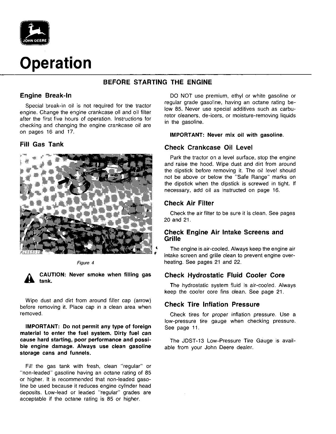 JOHN DEERE 400 TRACTOR OPERATORS MANUAL SER  70001 - 95000