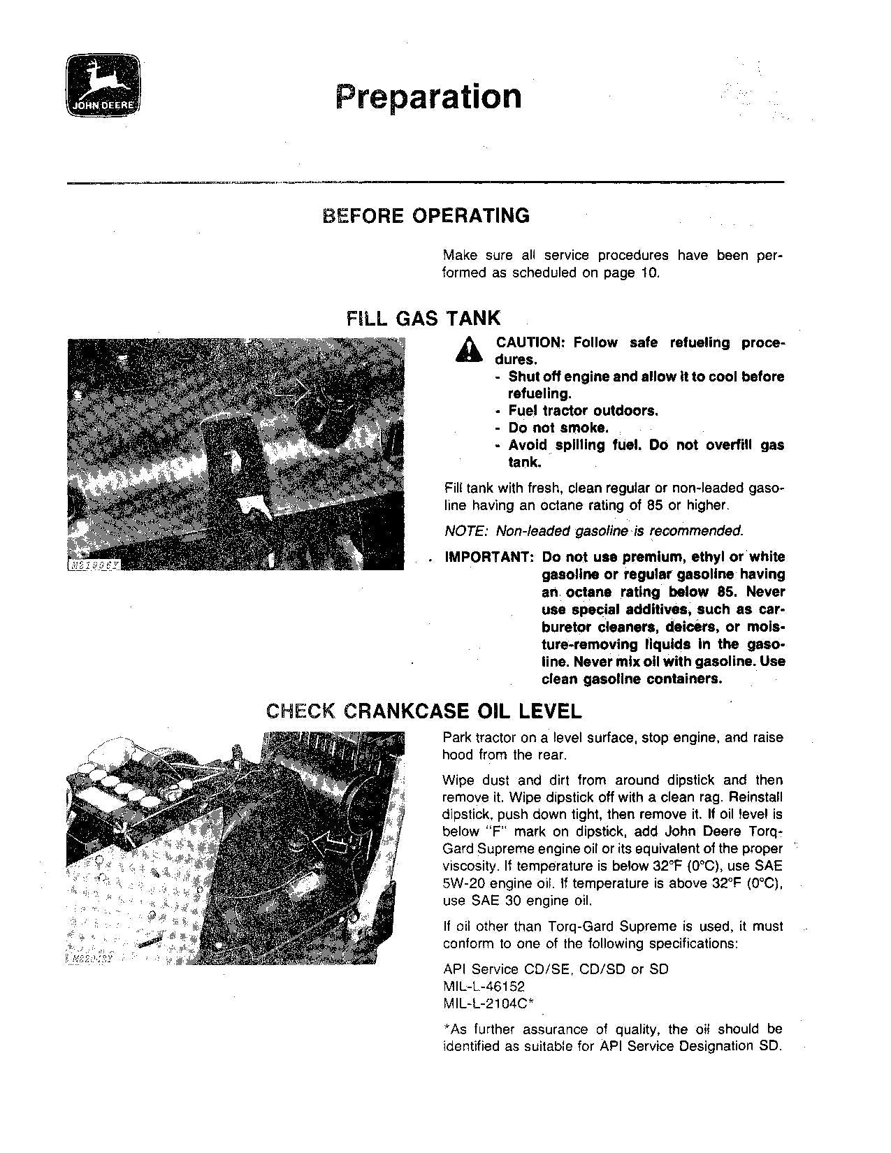 JOHN DEERE 312 TRACTOR OPERATORS MANUAL