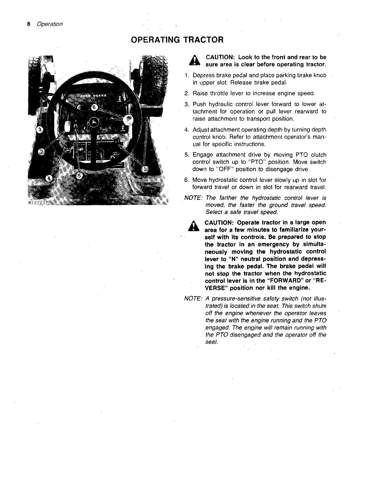 JOHN DEERE 312 TRACTOR OPERATORS MANUAL