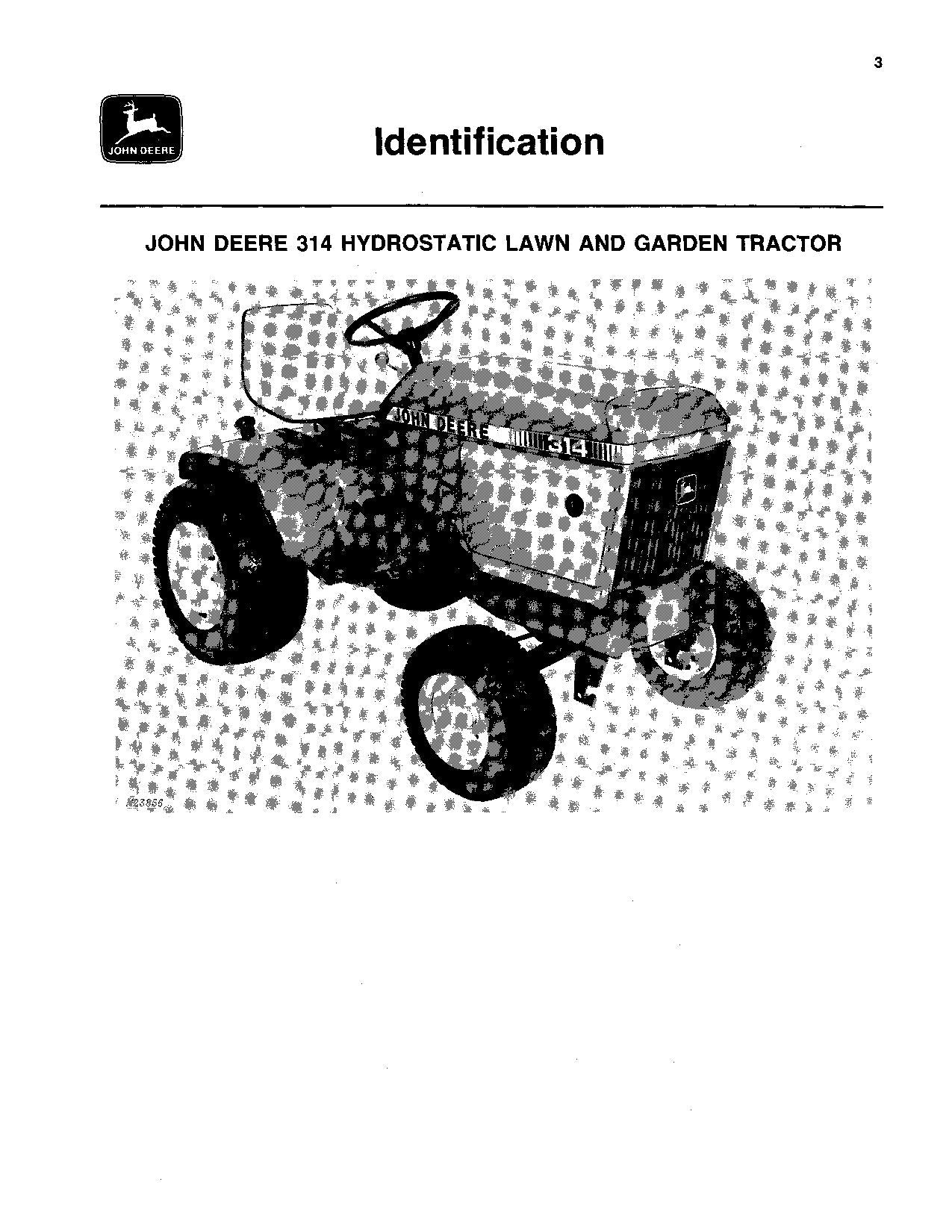 MANUEL D'UTILISATION DU TRACTEUR JOHN DEERE 314 -120000