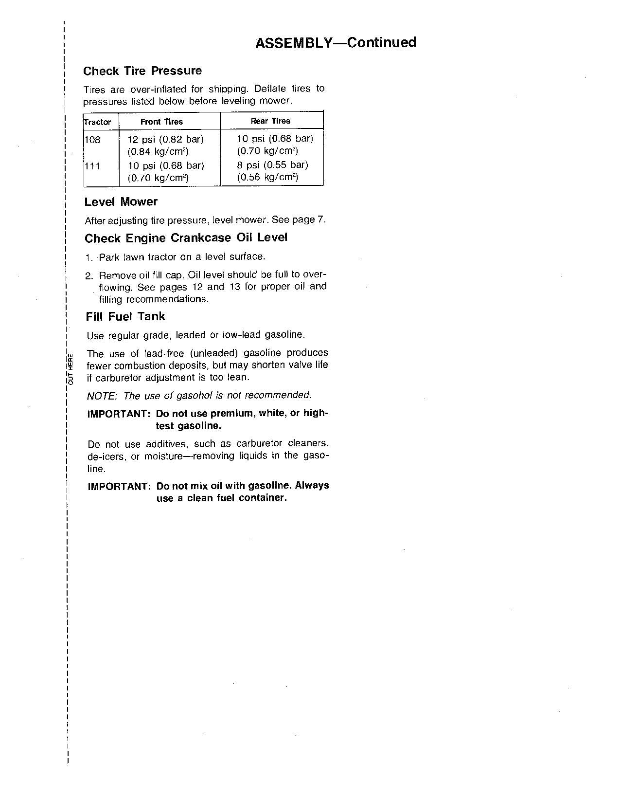 JOHN DEERE 108 111 TRACTOR OPERATORS MANUAL ser. 120001-190000