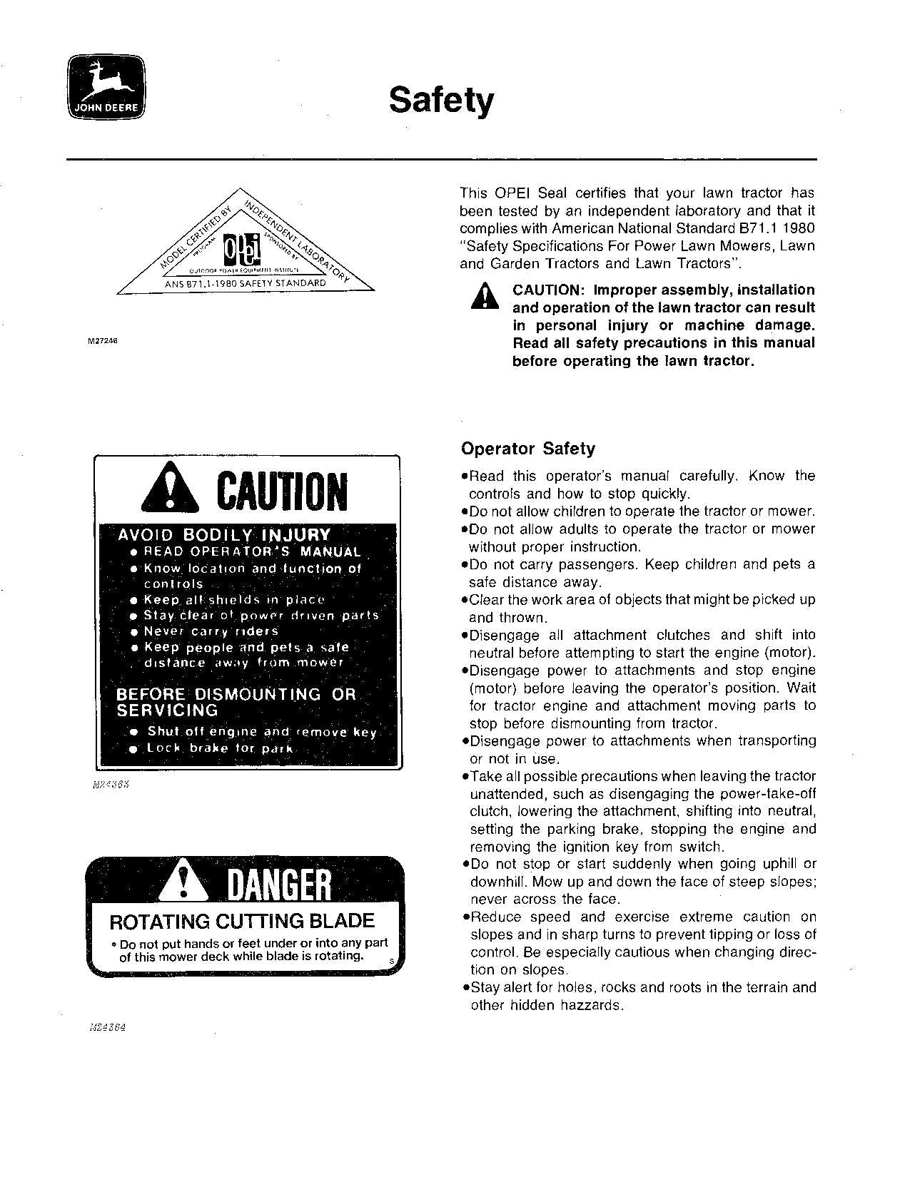 JOHN DEERE 108 111 TRACTOR OPERATORS MANUAL ser. 120001-190000