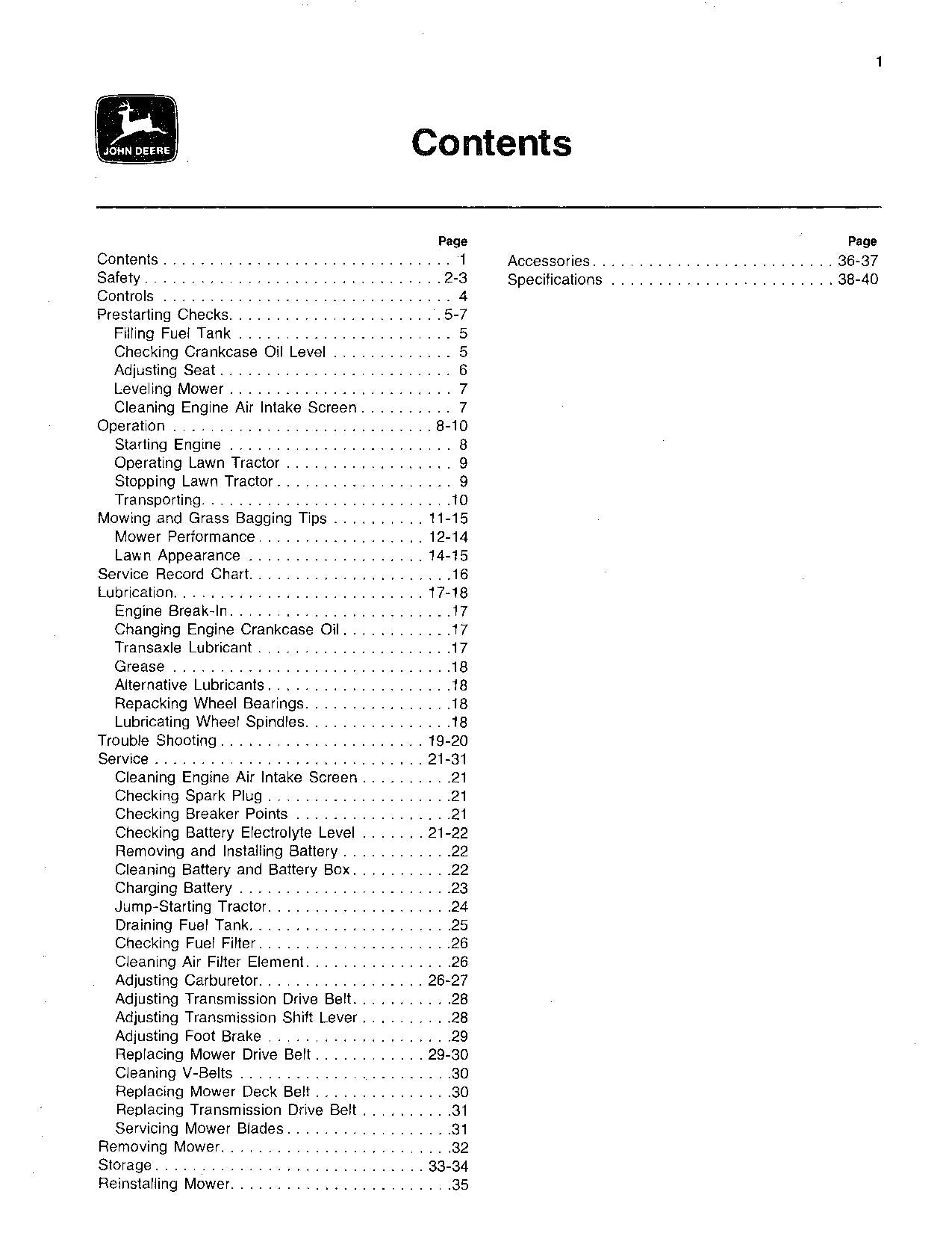 JOHN DEERE 108 111 TRACTOR OPERATORS MANUAL ser. 120001-190000