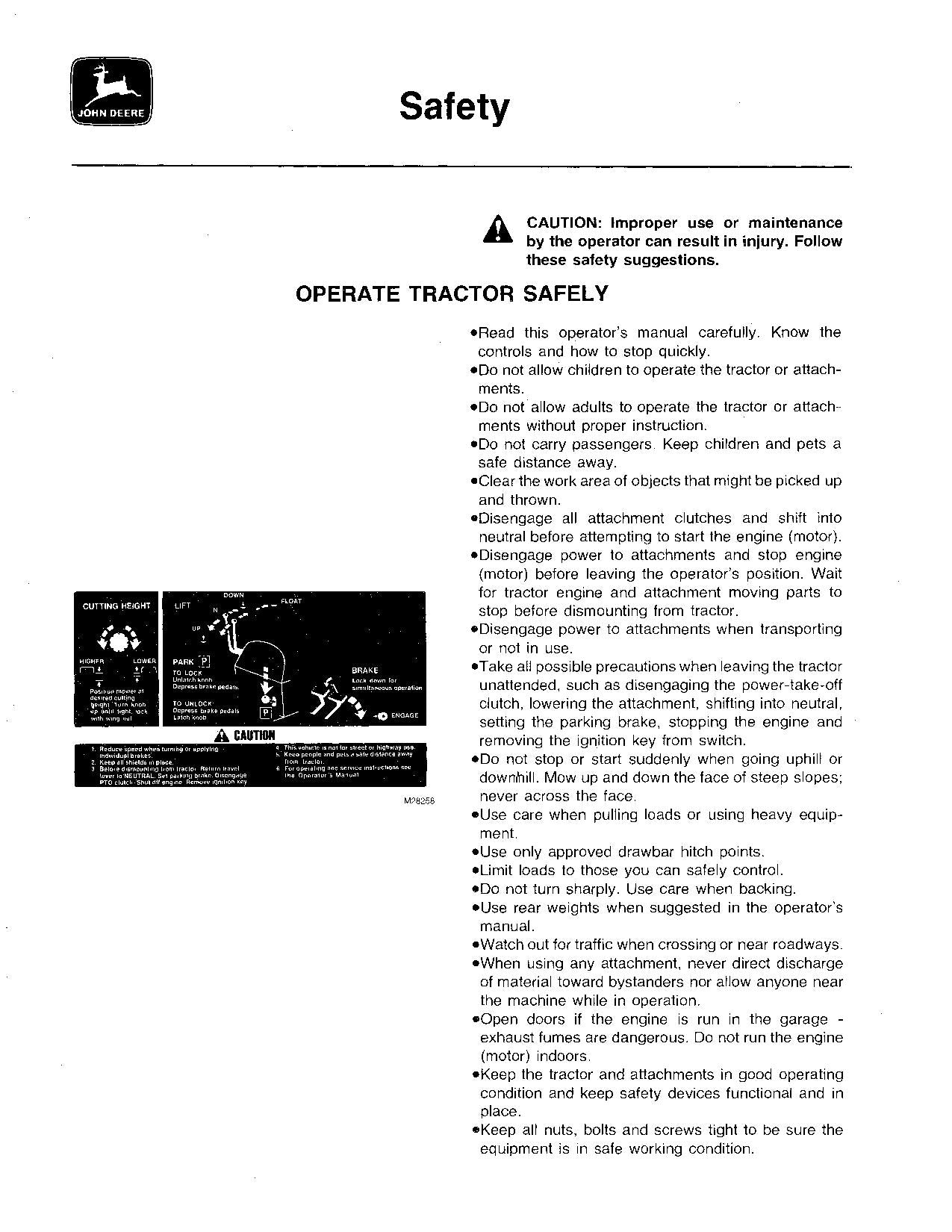 JOHN DEERE 317 TRACTOR OPERATORS MANUAL 156001-