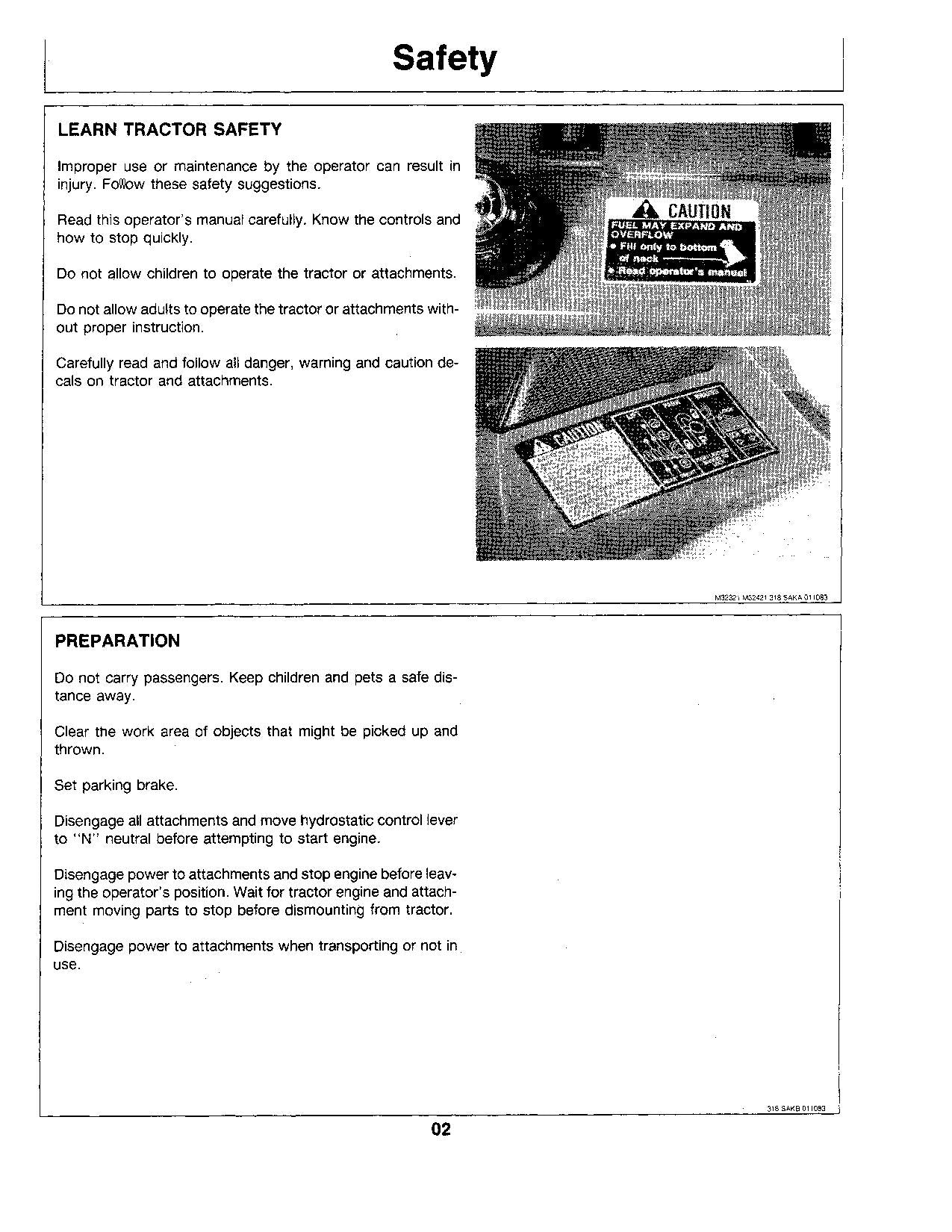 MANUEL D'UTILISATION DU TRACTEUR JOHN DEERE 318