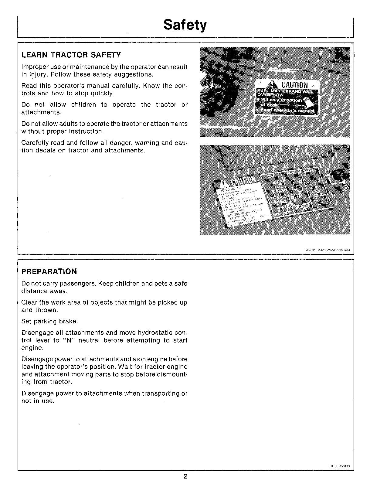 MANUEL D'UTILISATION DU TRACTEUR JOHN DEERE 420 222001-285000