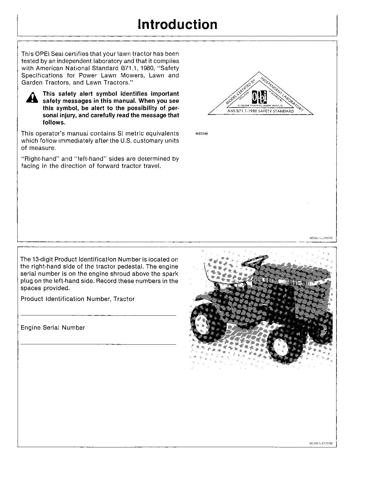 JOHN DEERE 116H TRACTOR OPERATORS MANUAL