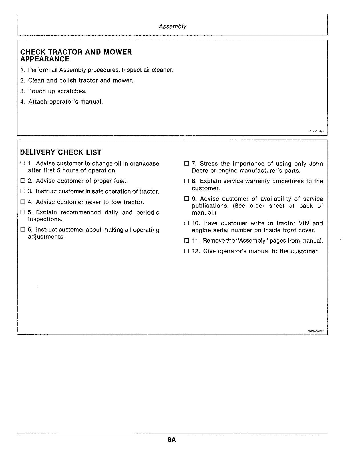 JOHN DEERE 116H TRACTOR OPERATORS MANUAL