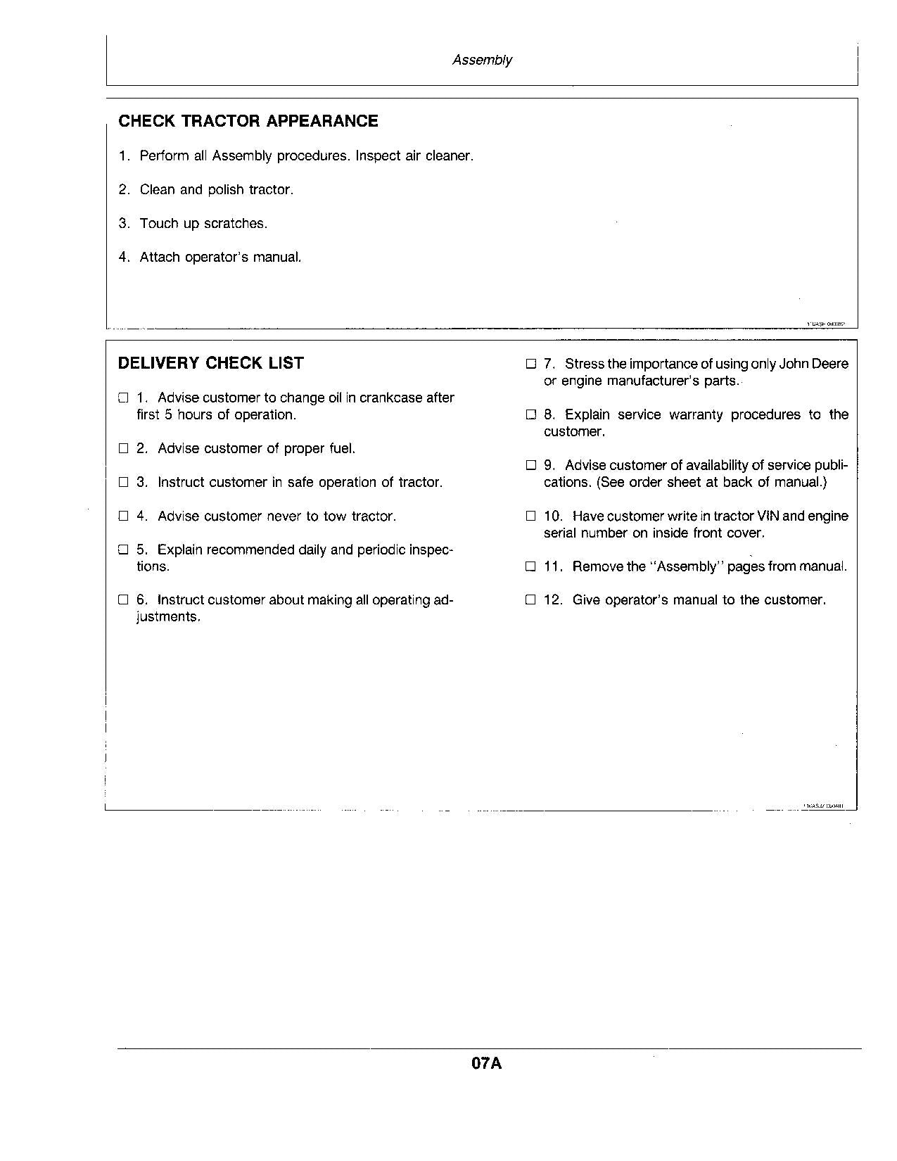 JOHN DEERE 116 TRACTOR OPERATORS MANUAL SER 222001 - 285000