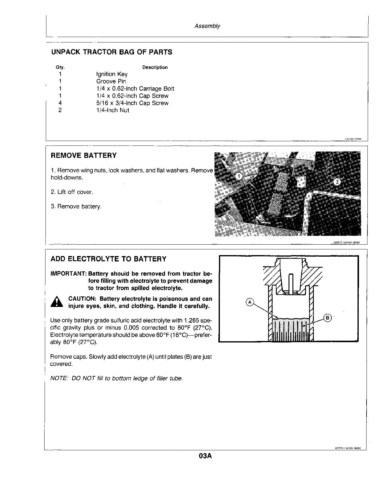 MANUEL D'UTILISATION DU TRACTEUR JOHN DEERE 116 SER 222001 - 285000