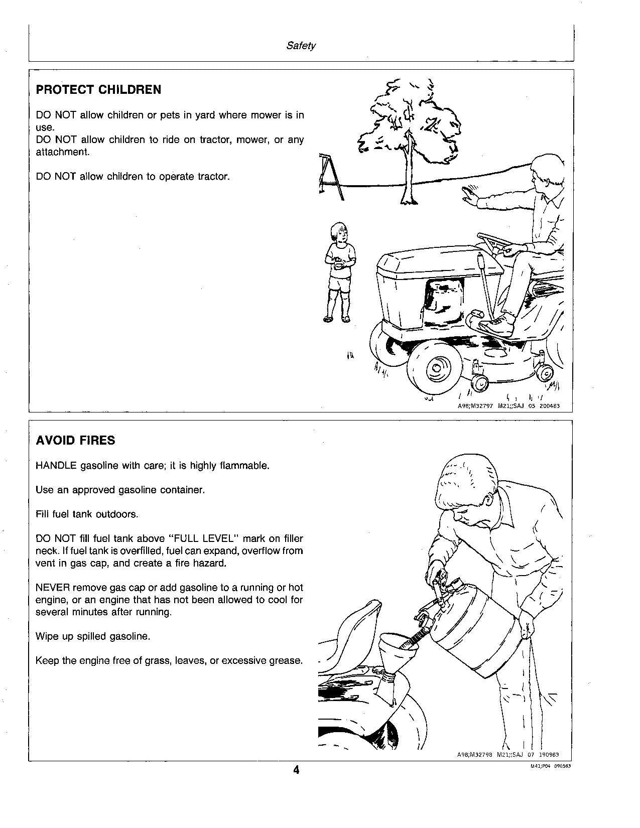 MANUEL D'UTILISATION DU TRACTEUR JOHN DEERE 38 POUCES 46 POUCES 108 111 111H 116 116H