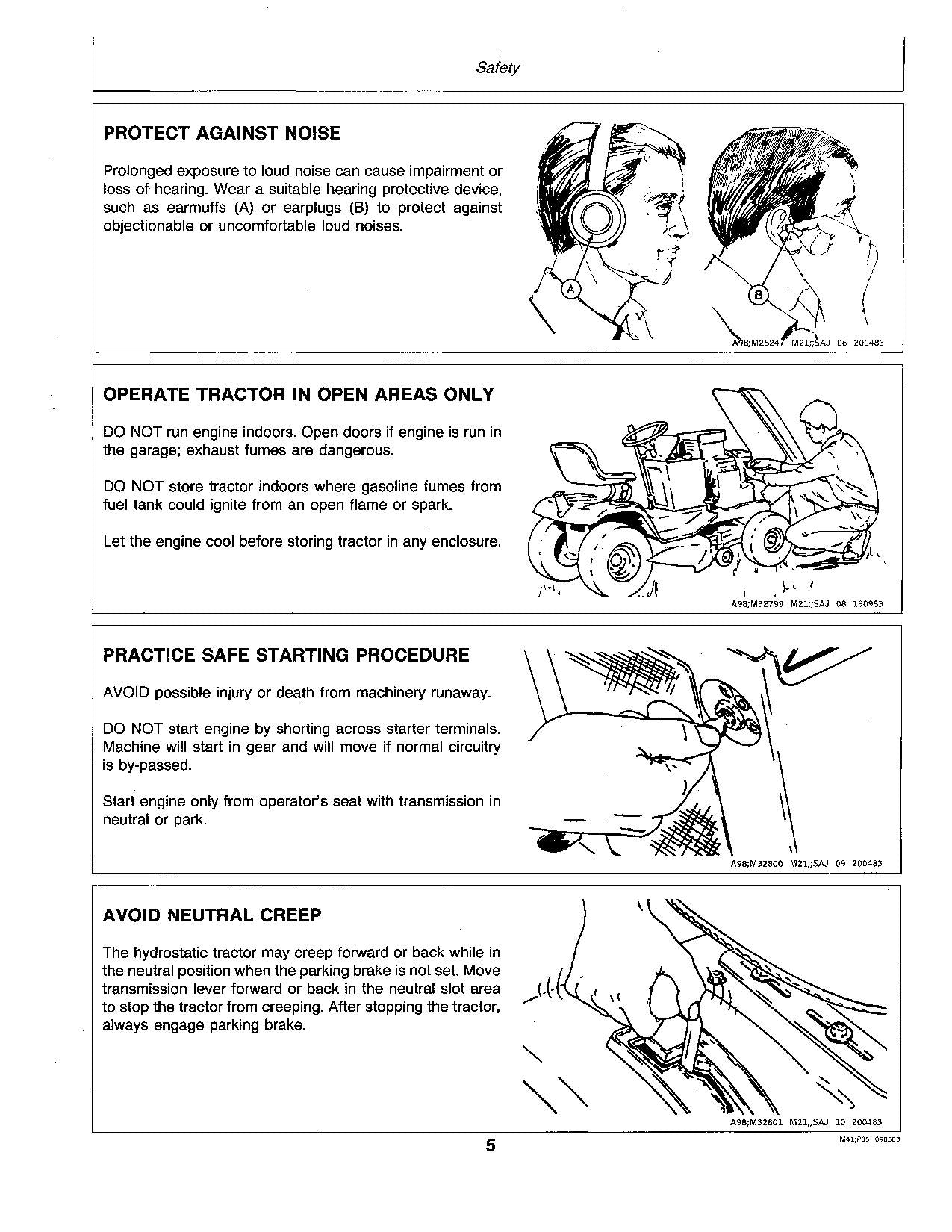 JOHN DEERE 38 INCH 46 INCH 108 111 111H 116 116H TRACTOR OPERATORS MANUAL