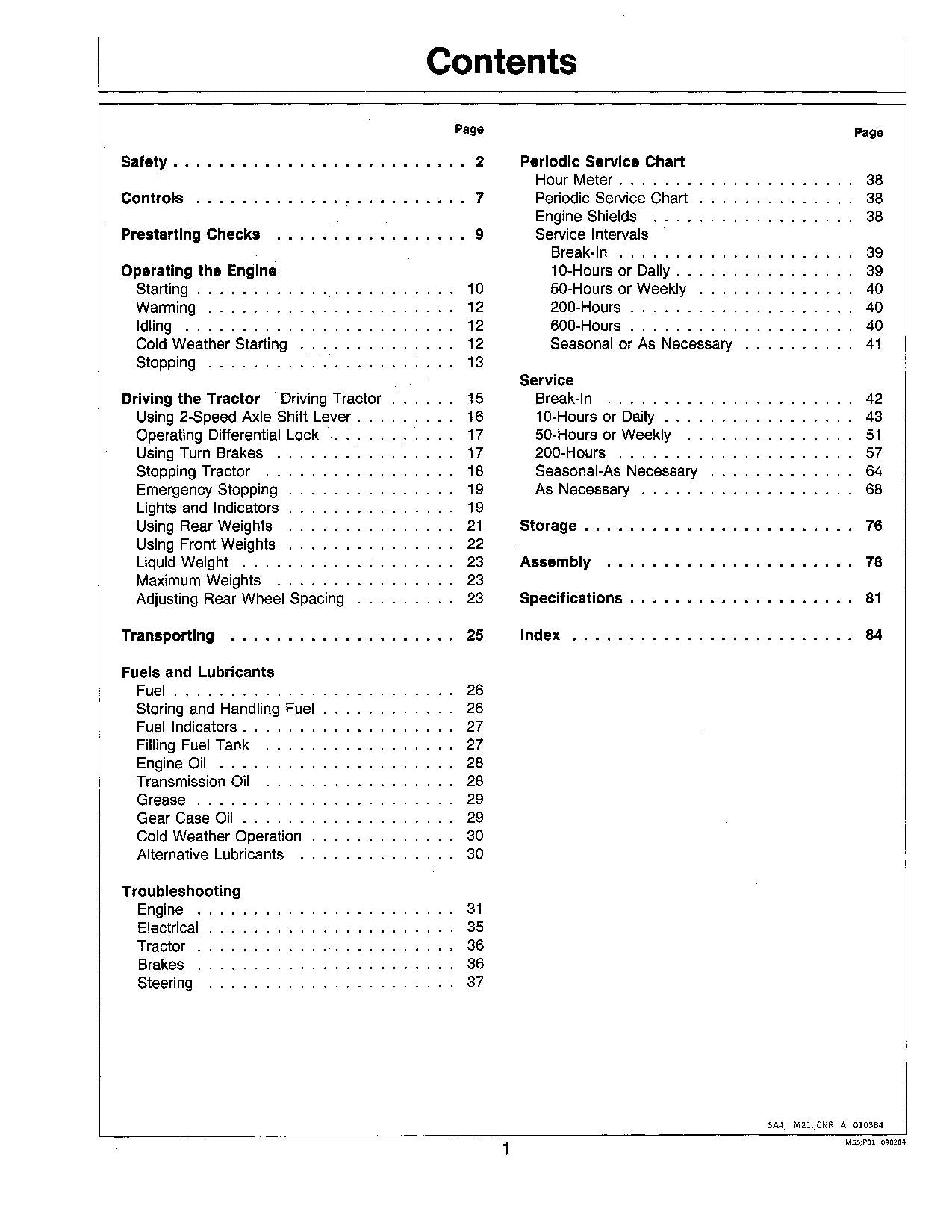 MANUEL D'UTILISATION DU TRACTEUR JOHN DEERE 430 285001-475000