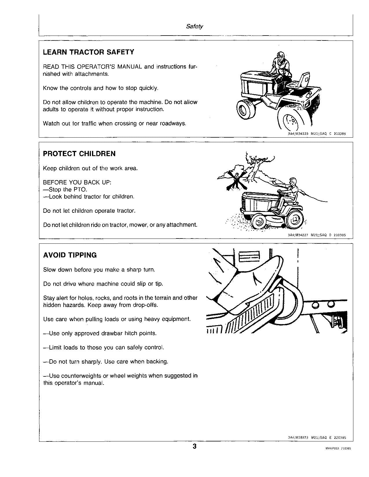 MANUEL D'UTILISATION DU TRACTEUR JOHN DEERE 330 360001-420000