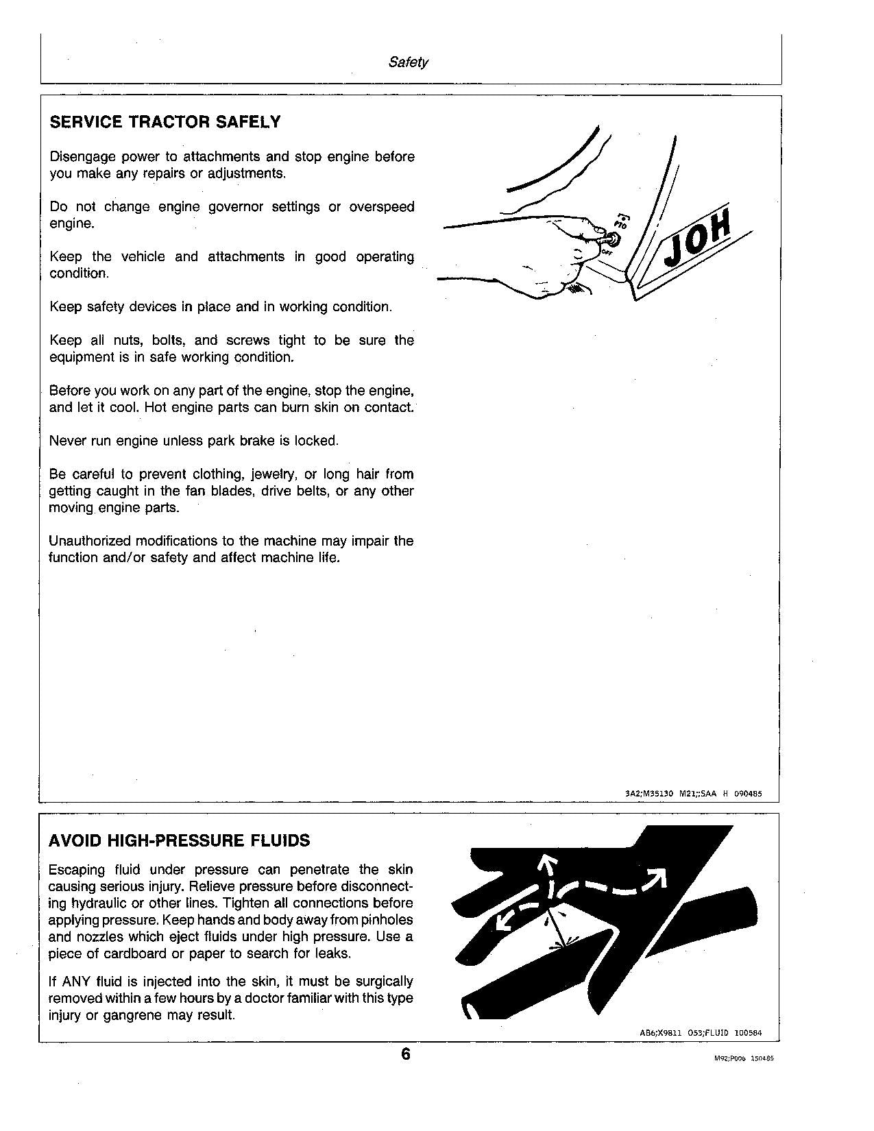 MANUEL D'UTILISATION DU TRACTEUR JOHN DEERE 210 212 214 216 360001-420000 360001-