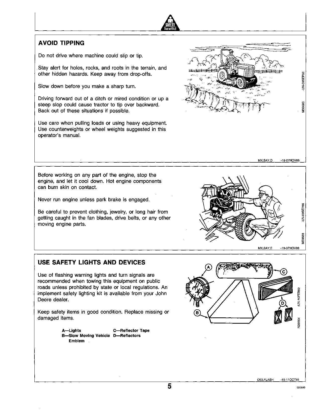 JOHN DEERE 655 755 855 955 TRAKTOR-BETRIEBSHANDBUCH