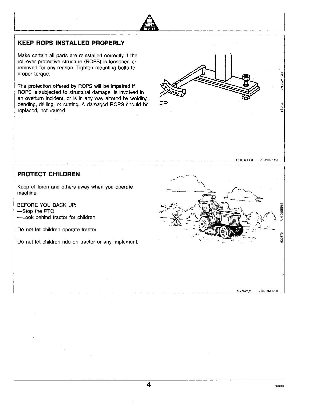 MANUEL D'UTILISATION DU TRACTEUR JOHN DEERE 655 755 855 955