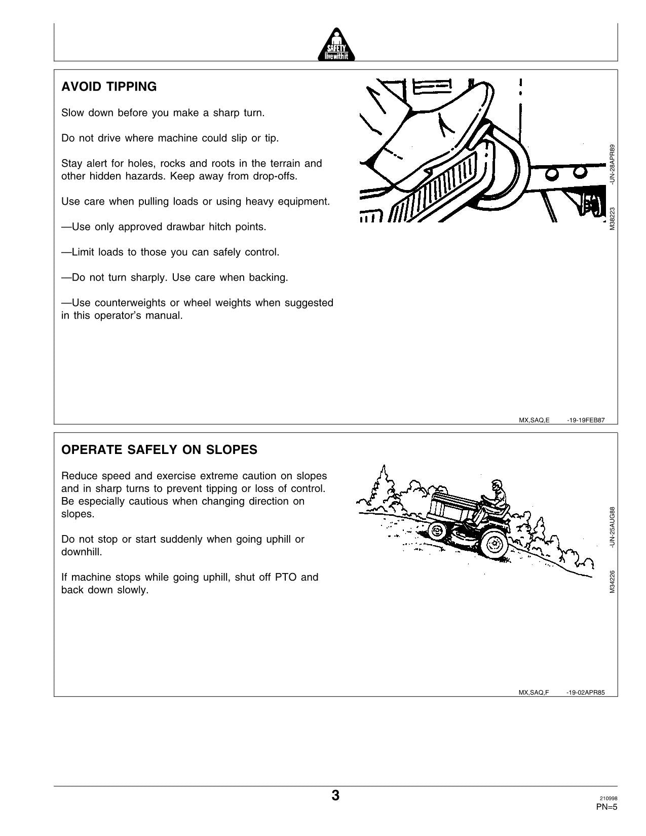 JOHN DEERE 322 TRACTOR OPERATORS MANUAL 010001-475000