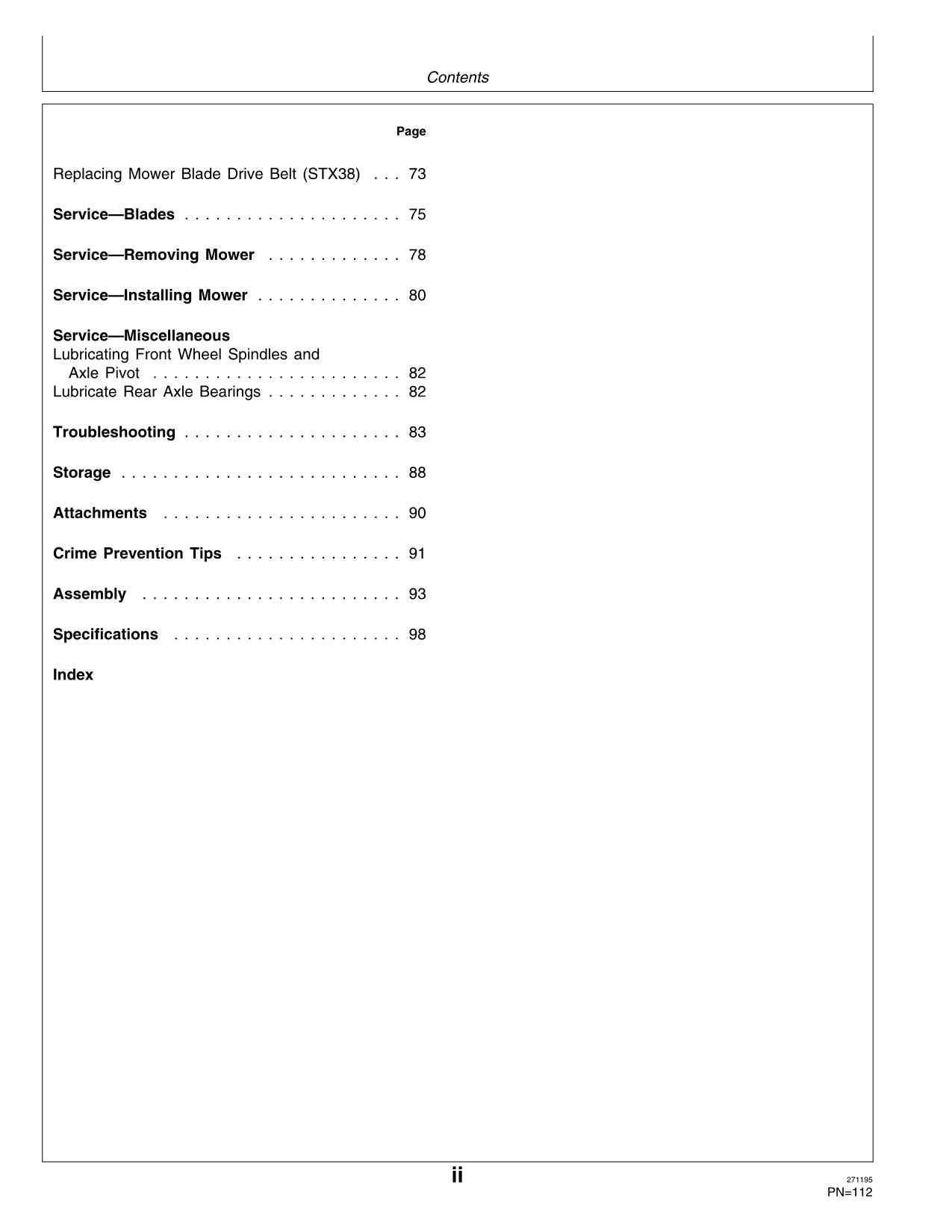 JOHN DEERE STX30 STX38 TRAKTOR-BETRIEBSHANDBUCH