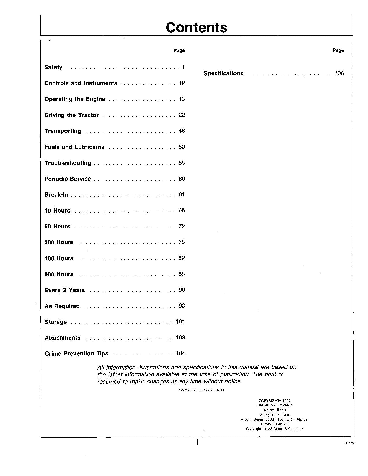 JOHN DEERE 670 770 TRACTOR OPERATORS MANUAL 100001-