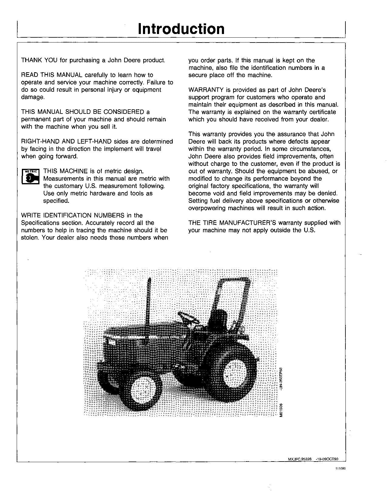 JOHN DEERE 670 770 TRACTOR OPERATORS MANUAL 100001-