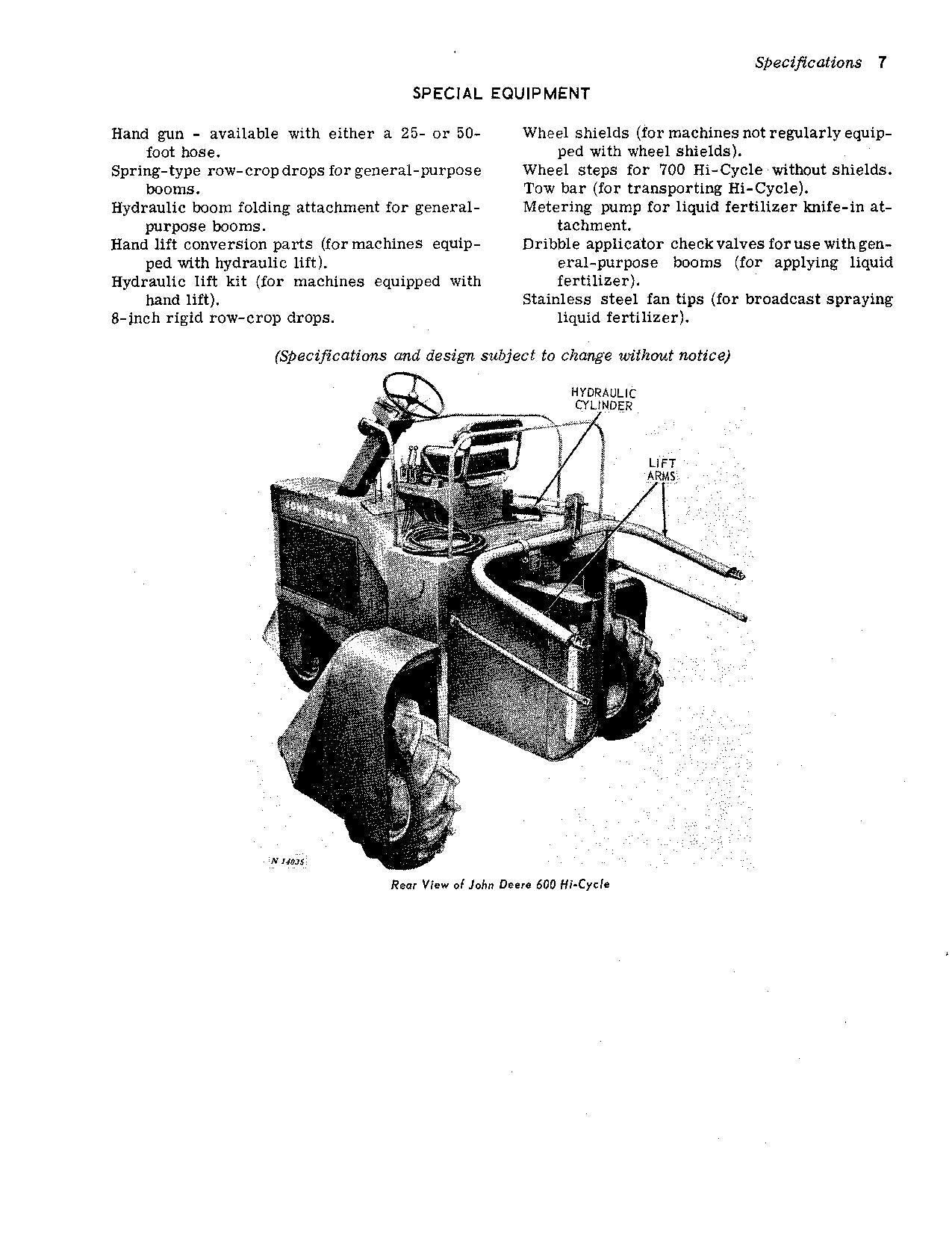 JOHN DEERE 600 700 TRACTOR OPERATORS MANUAL