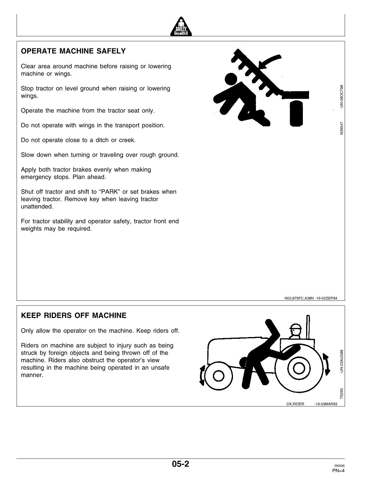 JOHN DEERE 875 4450 8450 4850 4050 4560 4760 4960 4055 TRAKTOR-BETRIEBSHANDBUCH