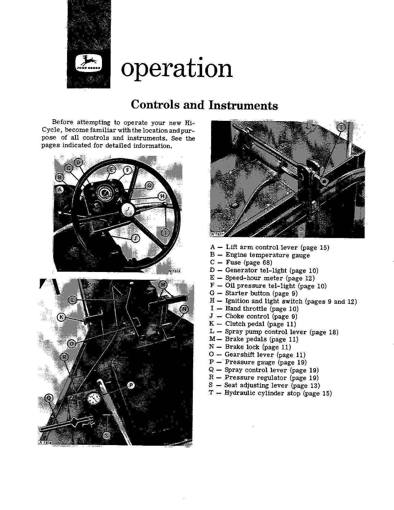 MANUEL D'UTILISATION DU TRACTEUR JOHN DEERE 600 000301-001600