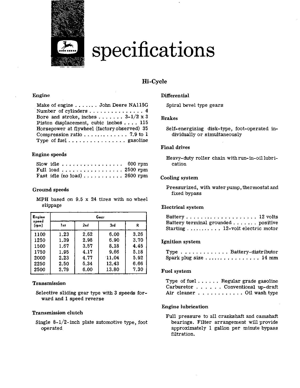 JOHN DEERE 600 TRACTOR OPERATORS MANUAL 000301-001600