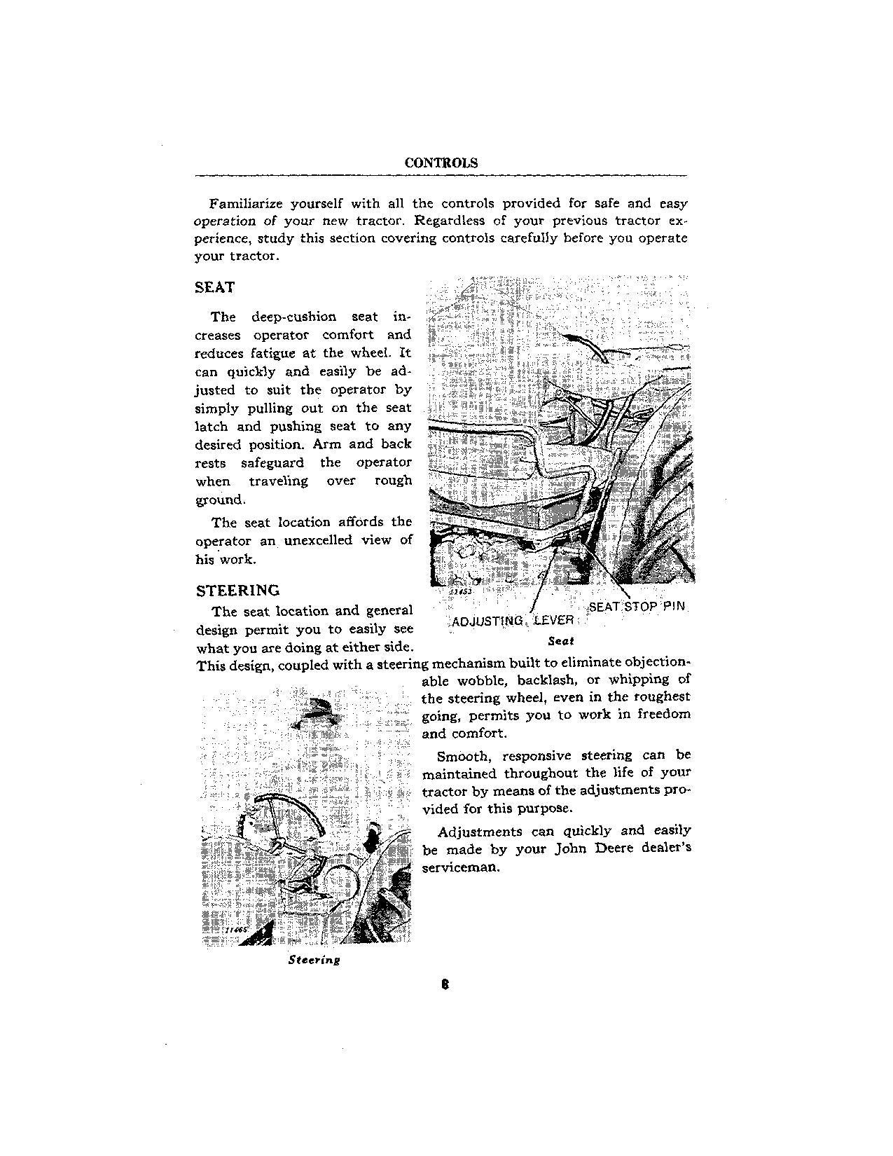 JOHN DEERE AO AR TRACTOR OPERATORS MANUAL 272000-