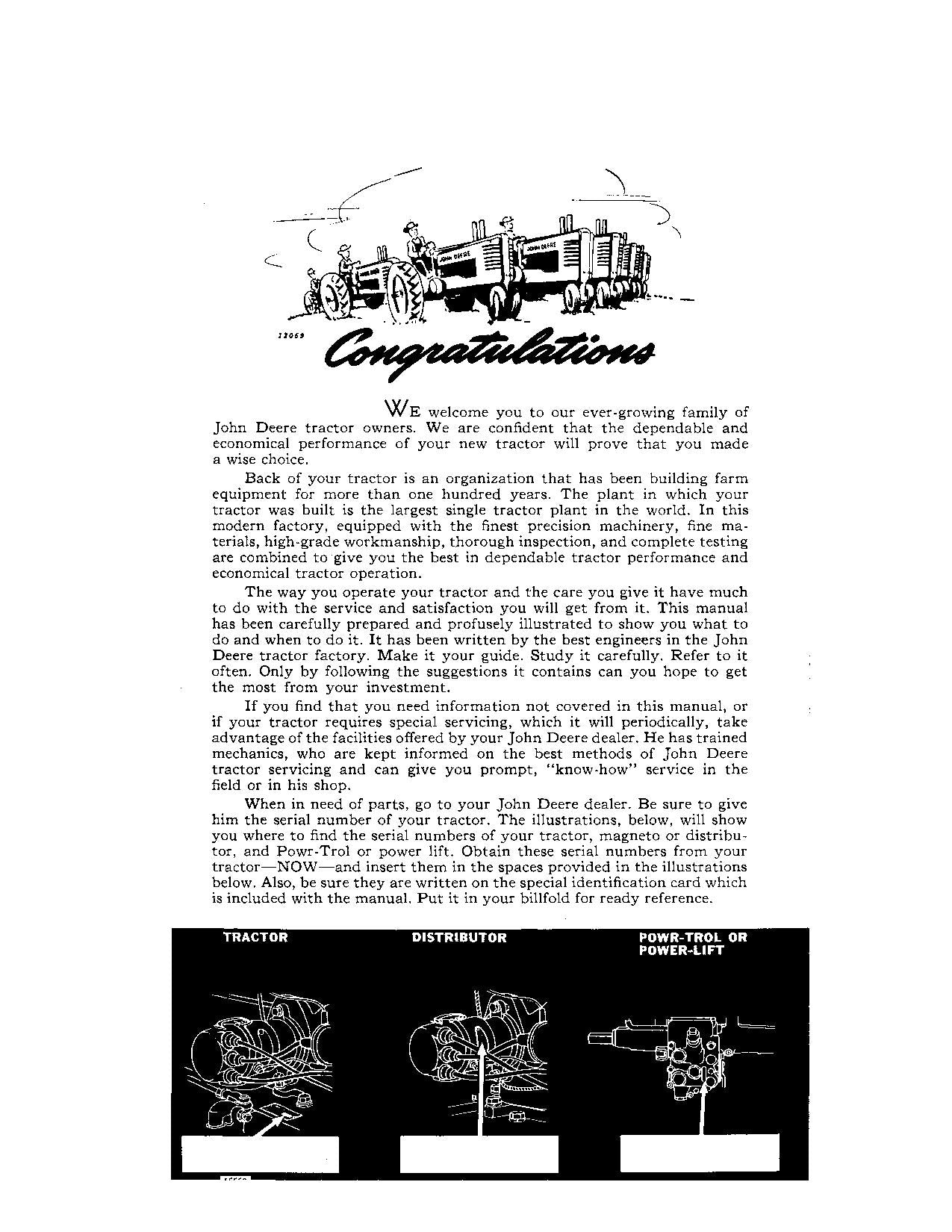 JOHN DEERE G TRACTOR OPERATORS MANUAL