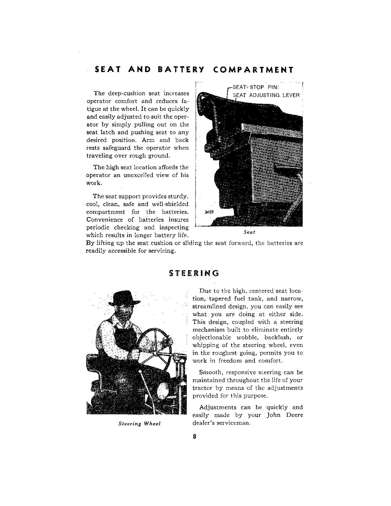 JOHN DEERE G TRACTOR OPERATORS MANUAL