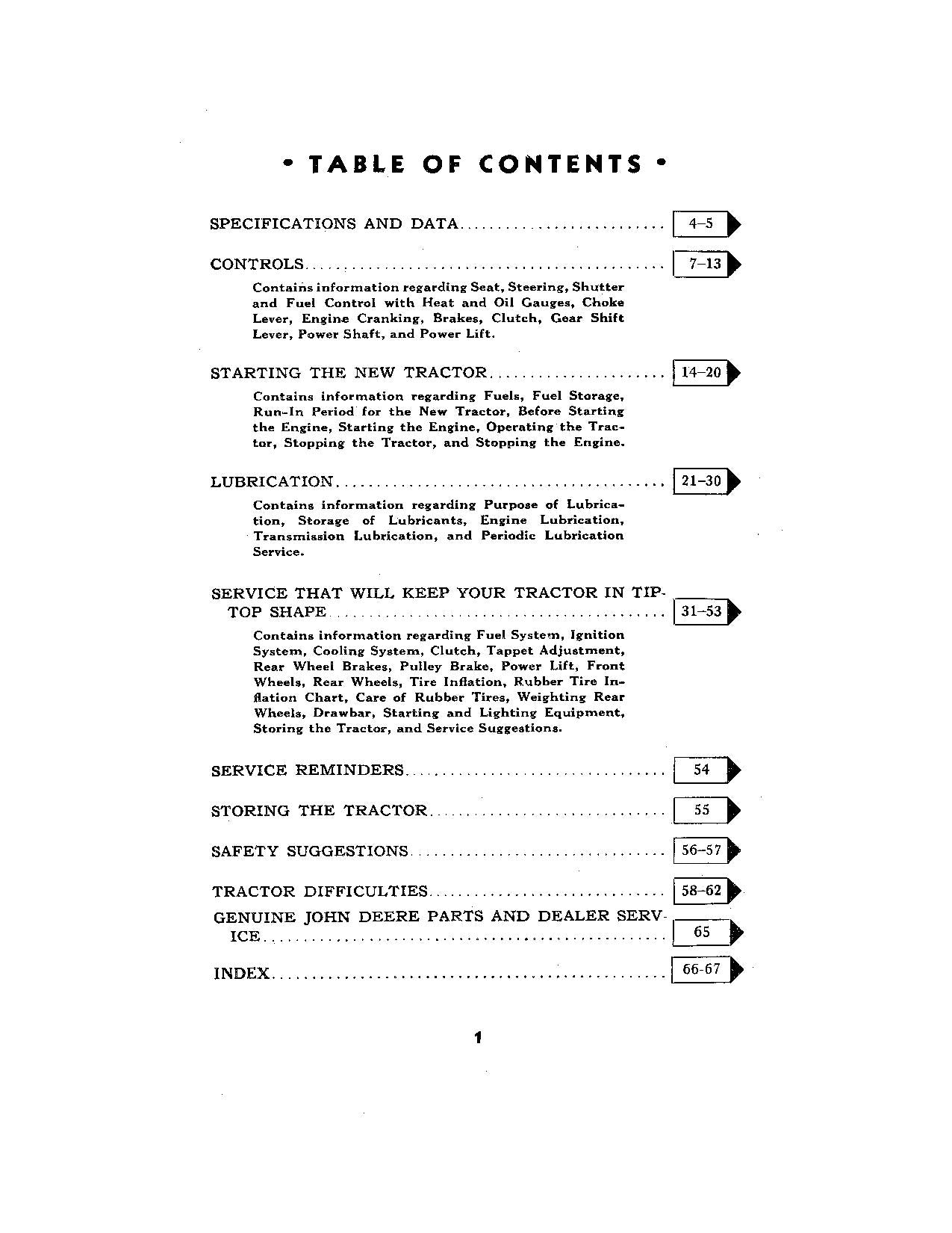 JOHN DEERE H TRACTOR OPERATORS MANUAL